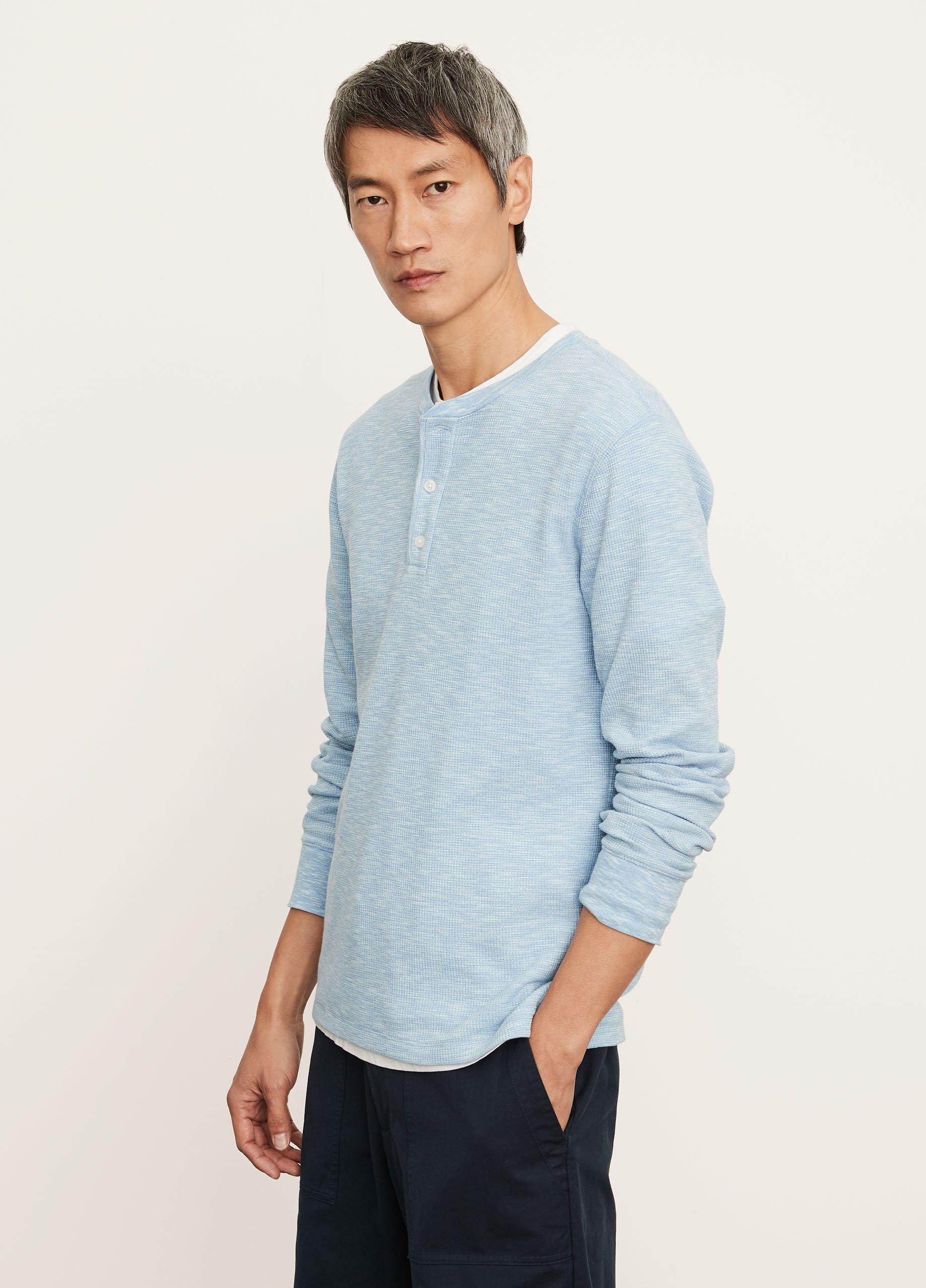 Slub Thermal Long Sleeve Henley in Vince Products Men