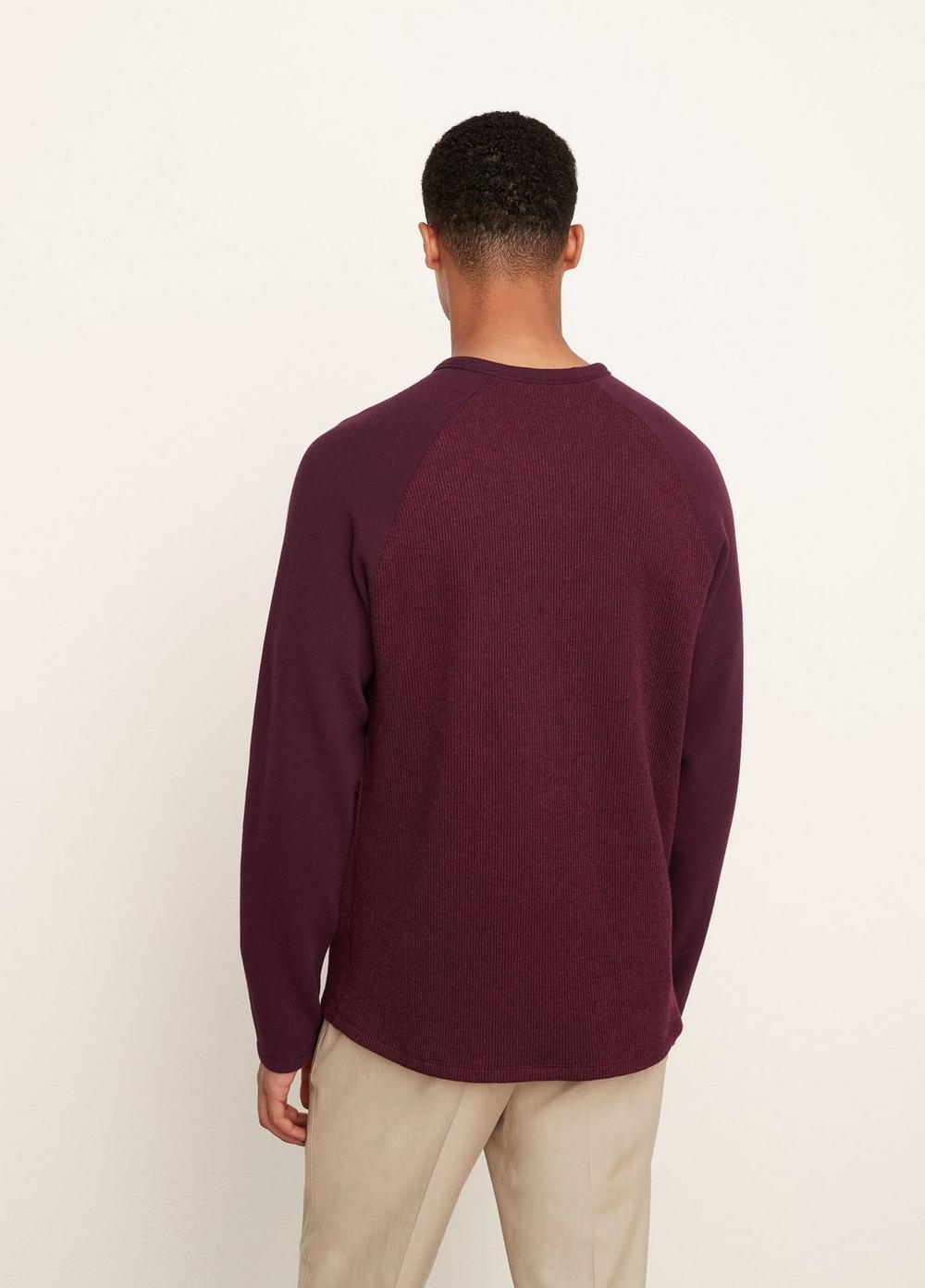 Double Knit Baseball Crew Neck Pullover