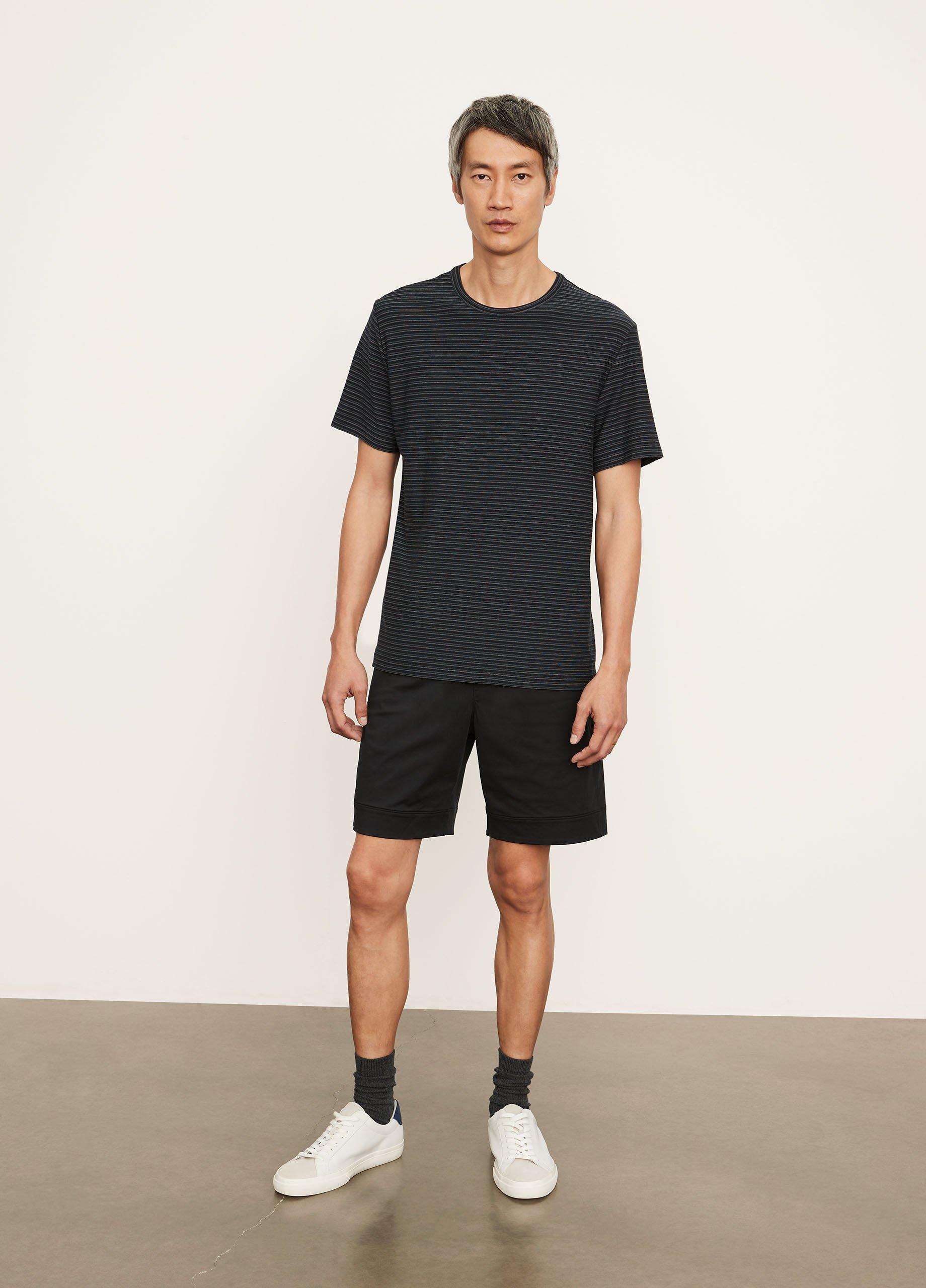 Plaited Stripe Pima Cotton Crew Neck T-Shirt image number 0