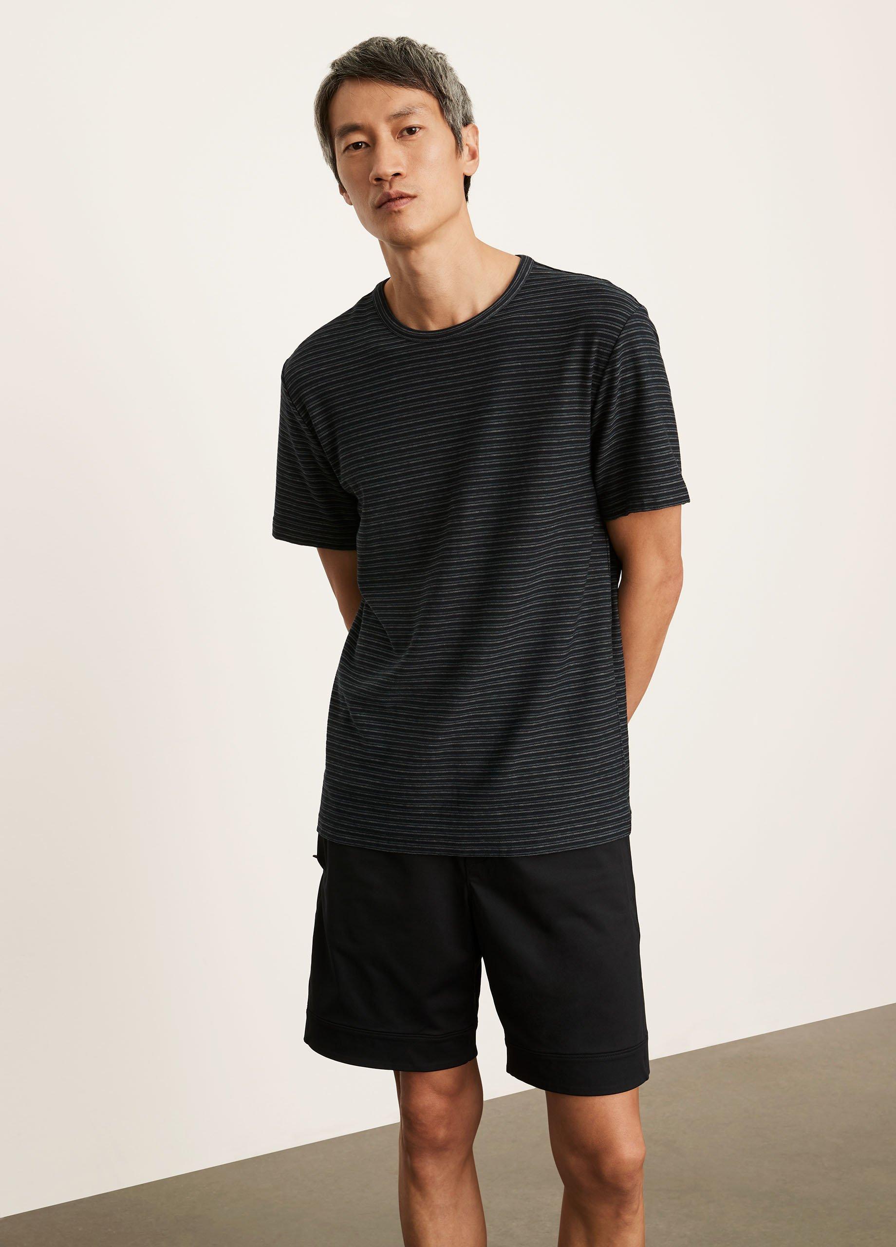 Plaited Stripe Pima Cotton Crew Neck T-Shirt image number 1