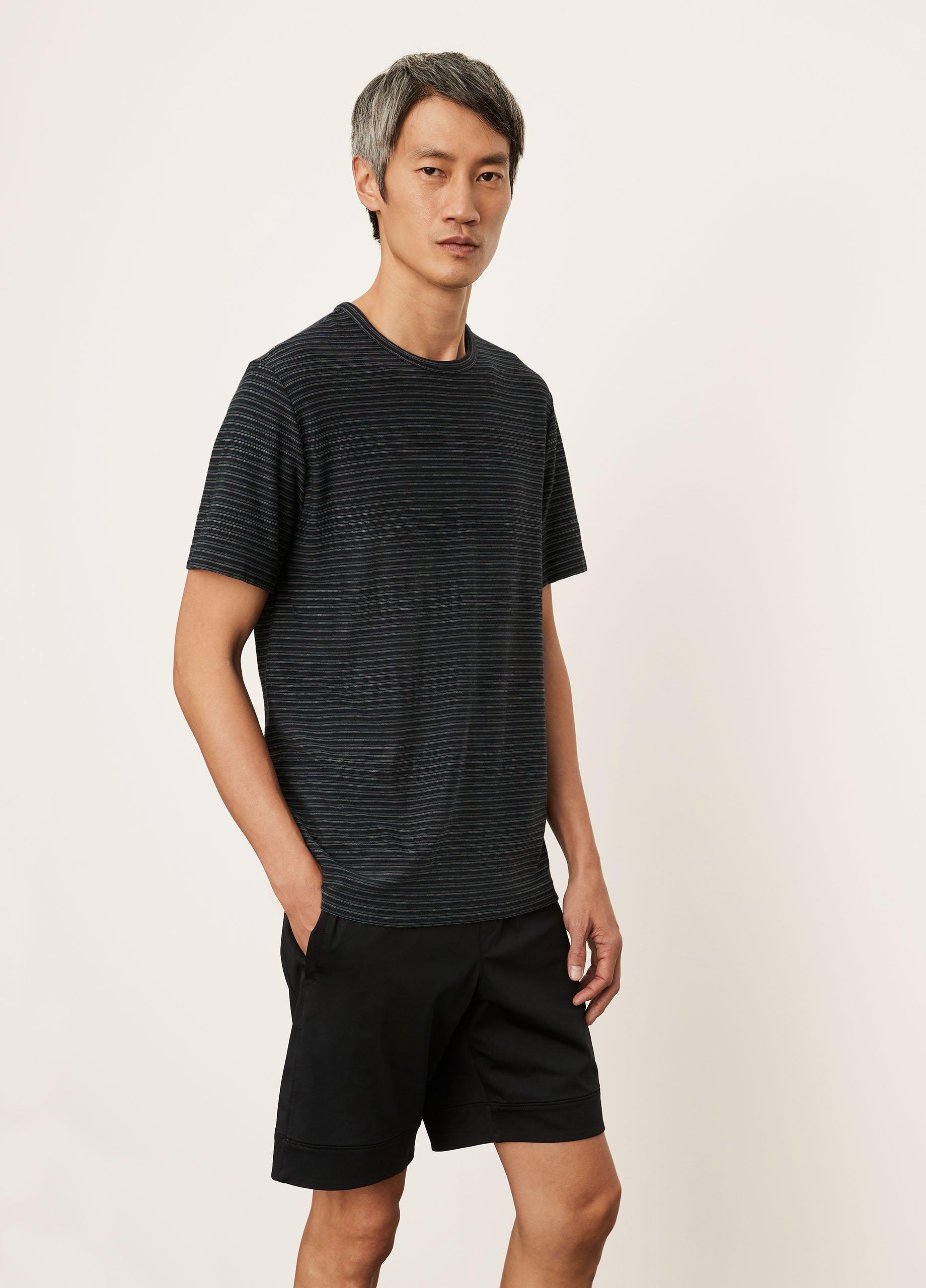 Plaited Stripe Pima Cotton Crew Neck T-Shirt image number 2