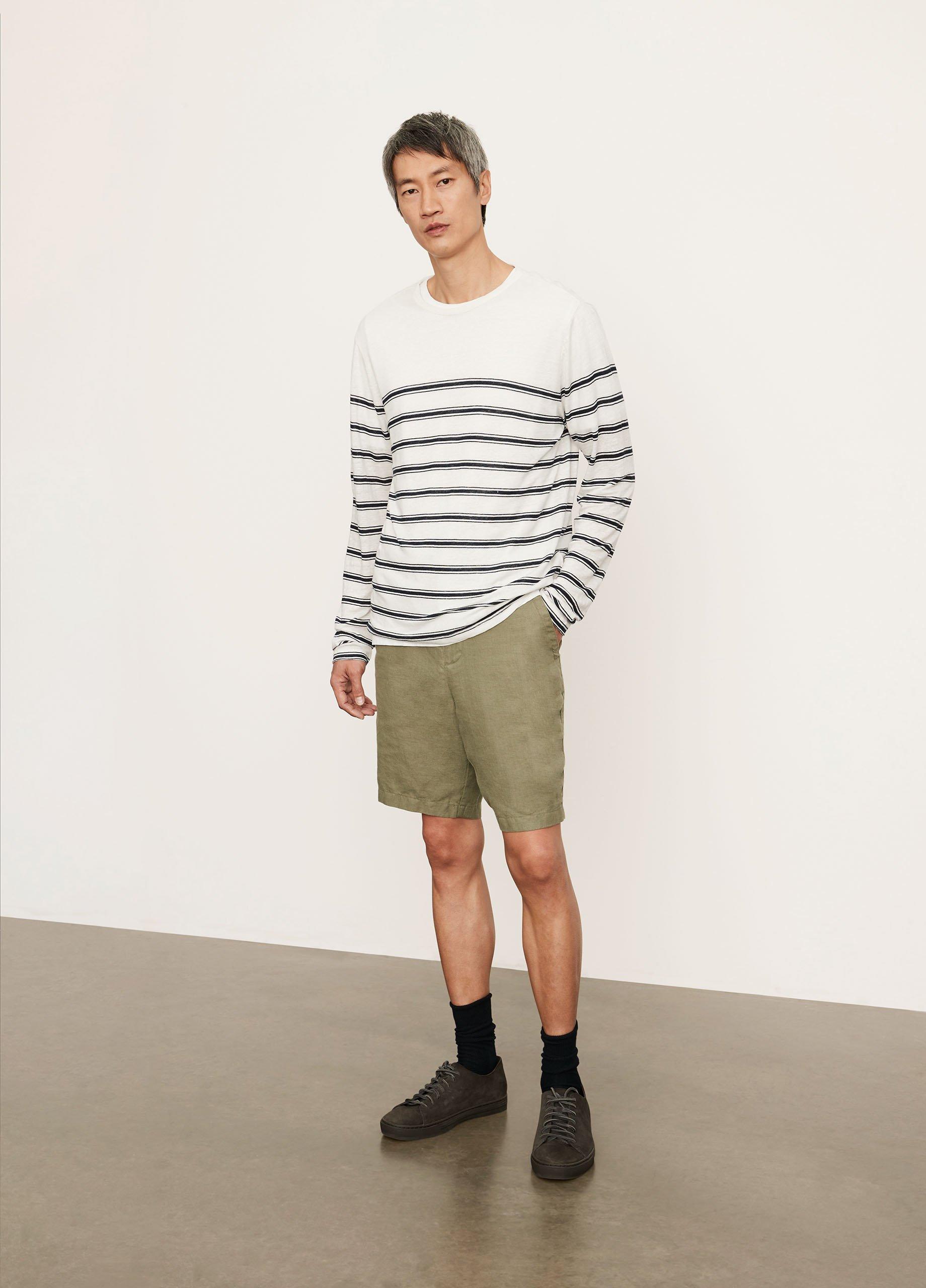 Linen Stripe Long Sleeve Crew image number 0