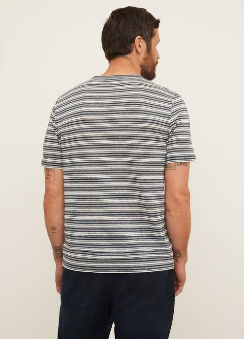 Vince Mens Smooth Jersey Striped Short Sleeve Crew