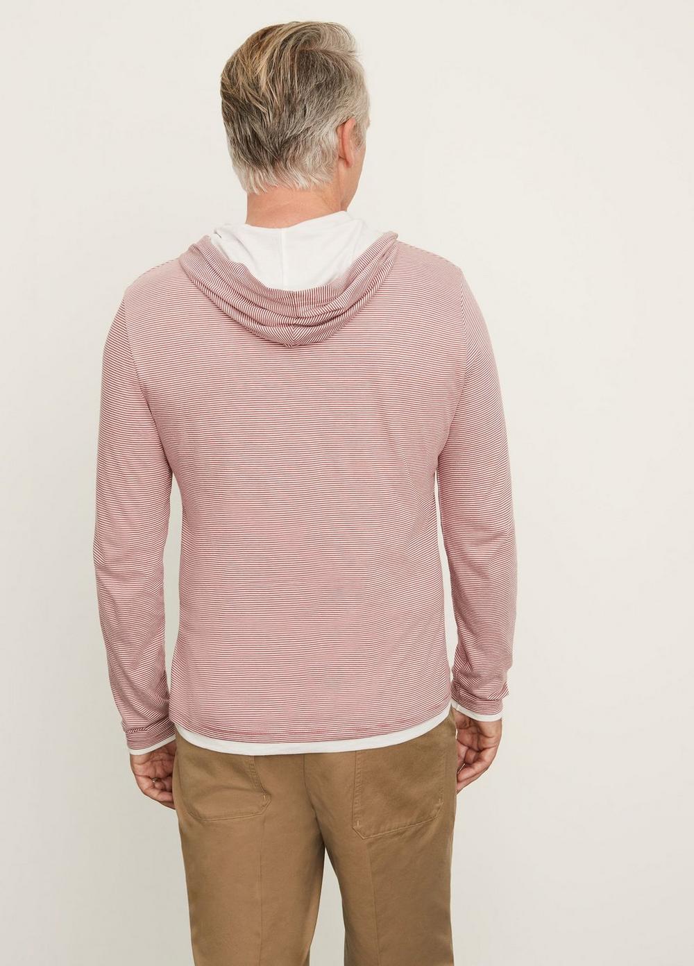 Double Layer Striped Popover Hoodie