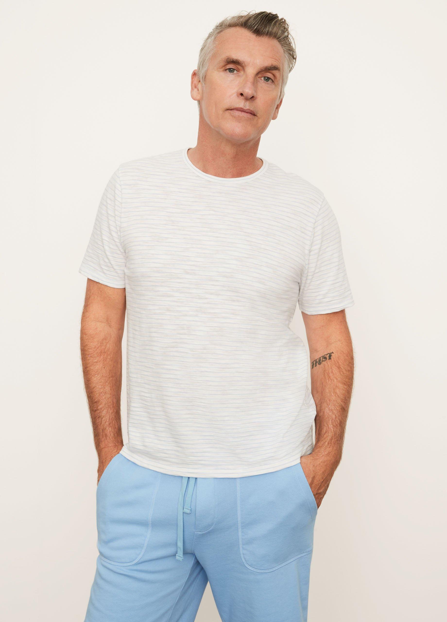 Slub Stripe Short Sleeve Crew Neck Shirt image number 1