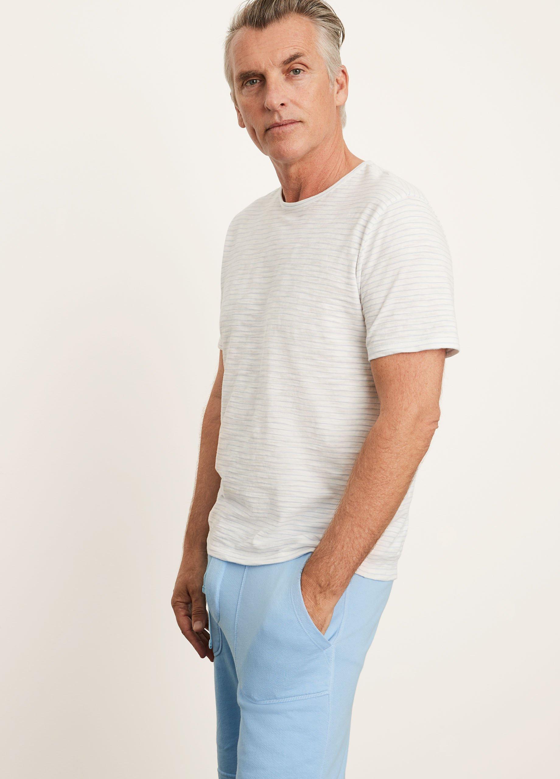 Slub Stripe Short Sleeve Crew Neck Shirt image number 2