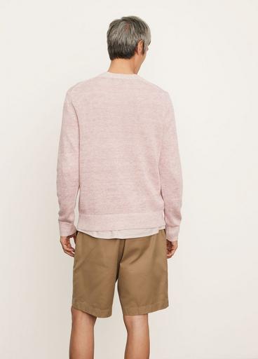 Plaited Linen Long Sleeve Crew Sweater image number 3