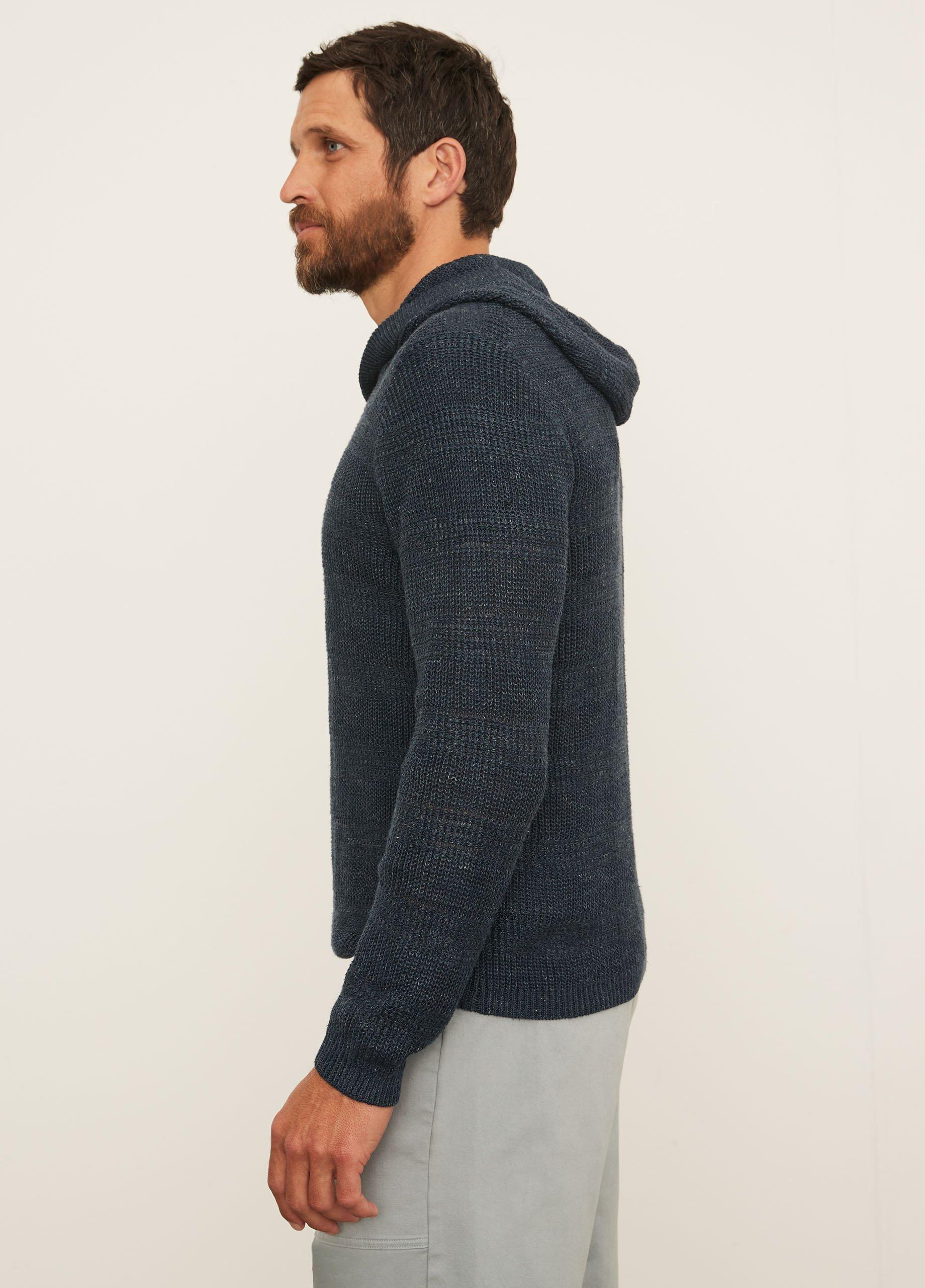 Textured Stripe Linen Hoodie image number 2