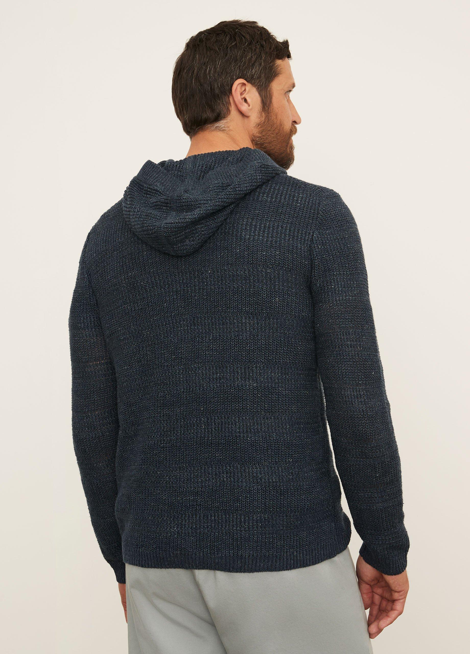 Textured Stripe Linen Hoodie image number 3