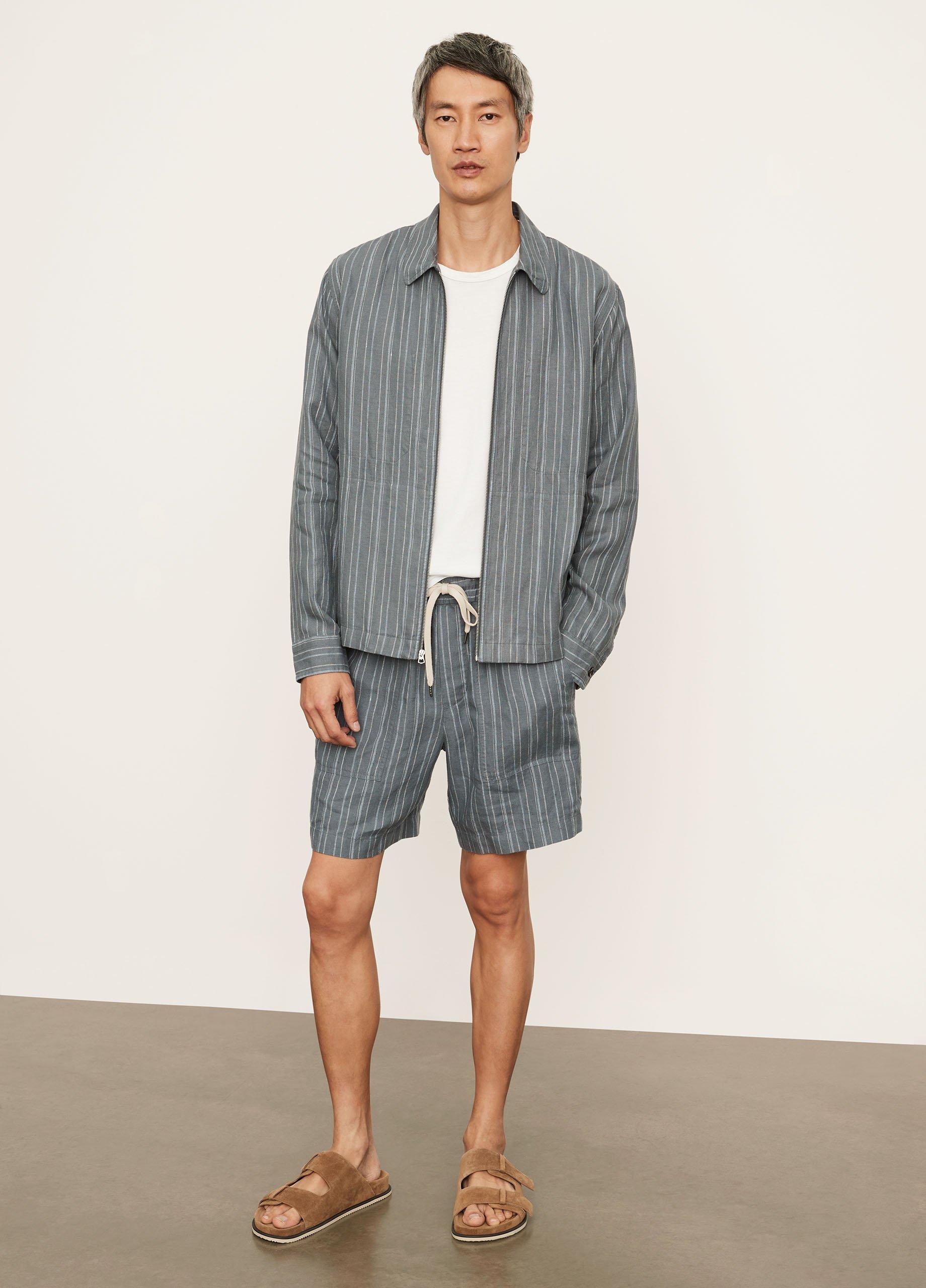 Uneven Stripe Shirt Jacket image number 0