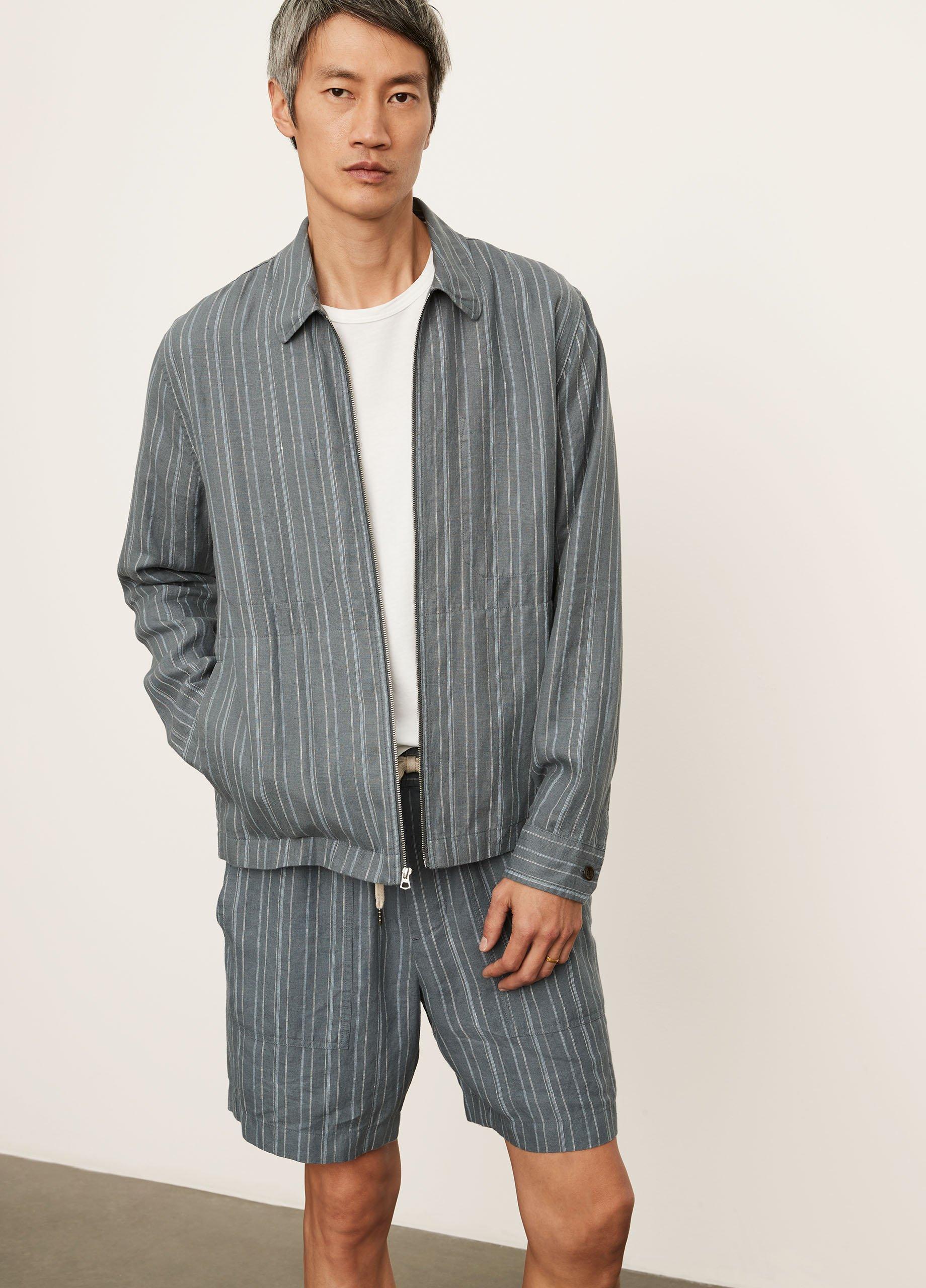 Uneven Stripe Shirt Jacket image number 1