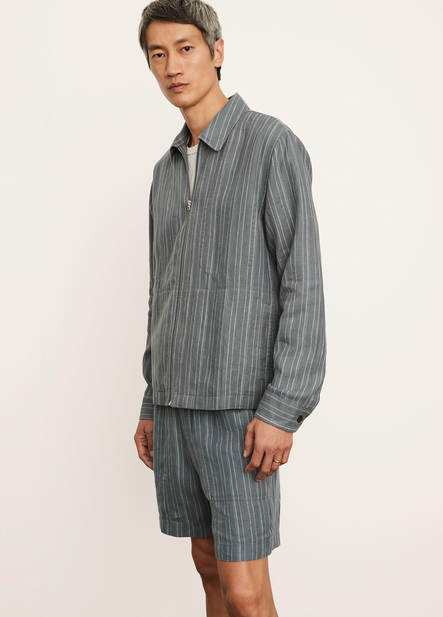 Uneven Stripe Shirt Jacket image number 2