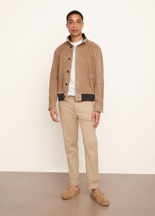 Suede Button-Front Jacket