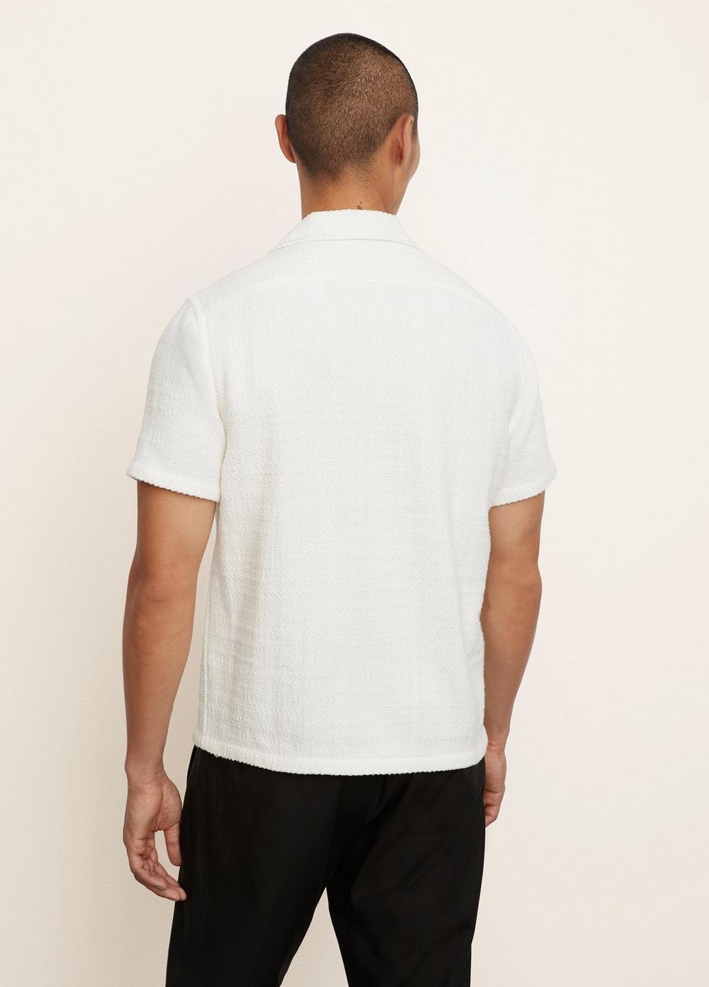 Textured Herringbone Short Sleeve Shirt