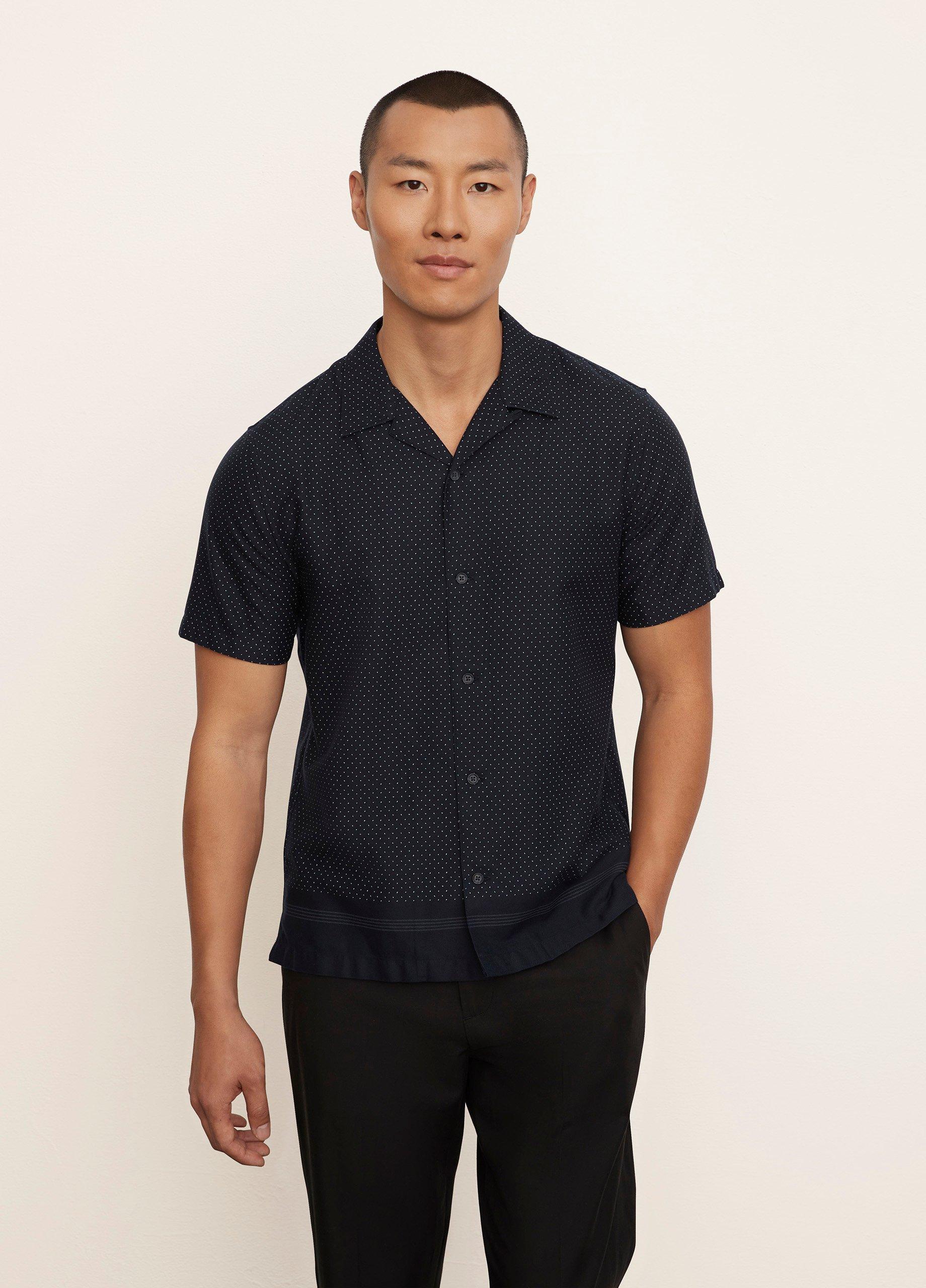 Border-Print Short Sleeve Shirt image number 1