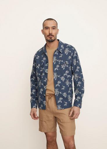 Ikat Floral-Print Shirt Jacket image number 1