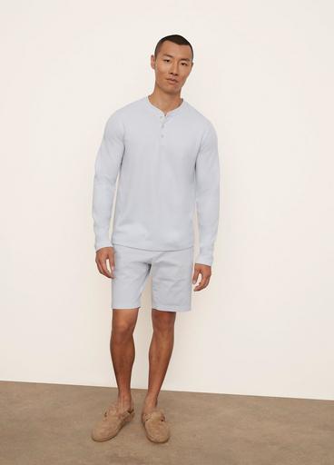 Double-Knit Long Sleeve Henley T-Shirt image number 0