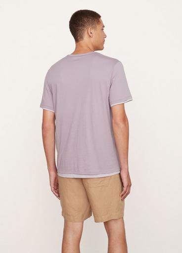 Pima Cotton Double Layer Stripe Short Sleeve Tee image number 3