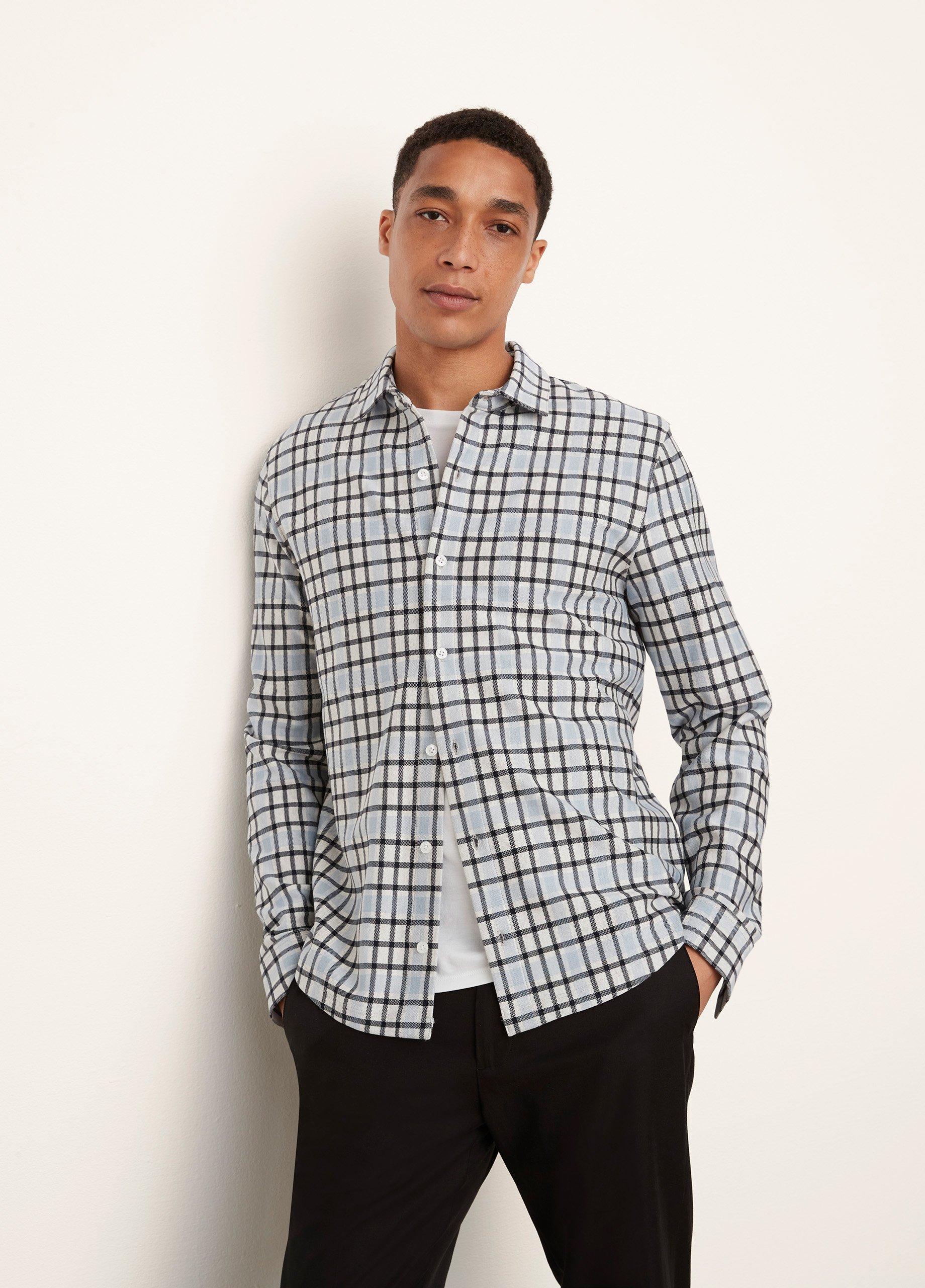Plaid Double-Knit Button-Down Shirt image number 1