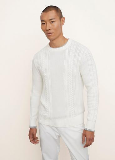 Cotton Cable Crew Sweater image number 1