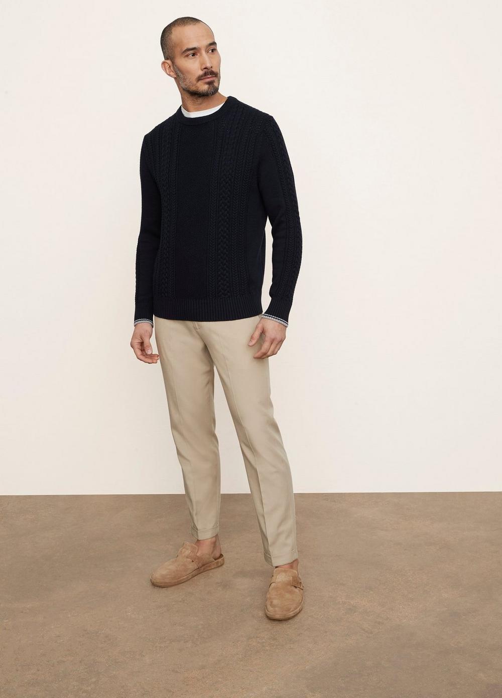 Cotton Cable Crew Sweater