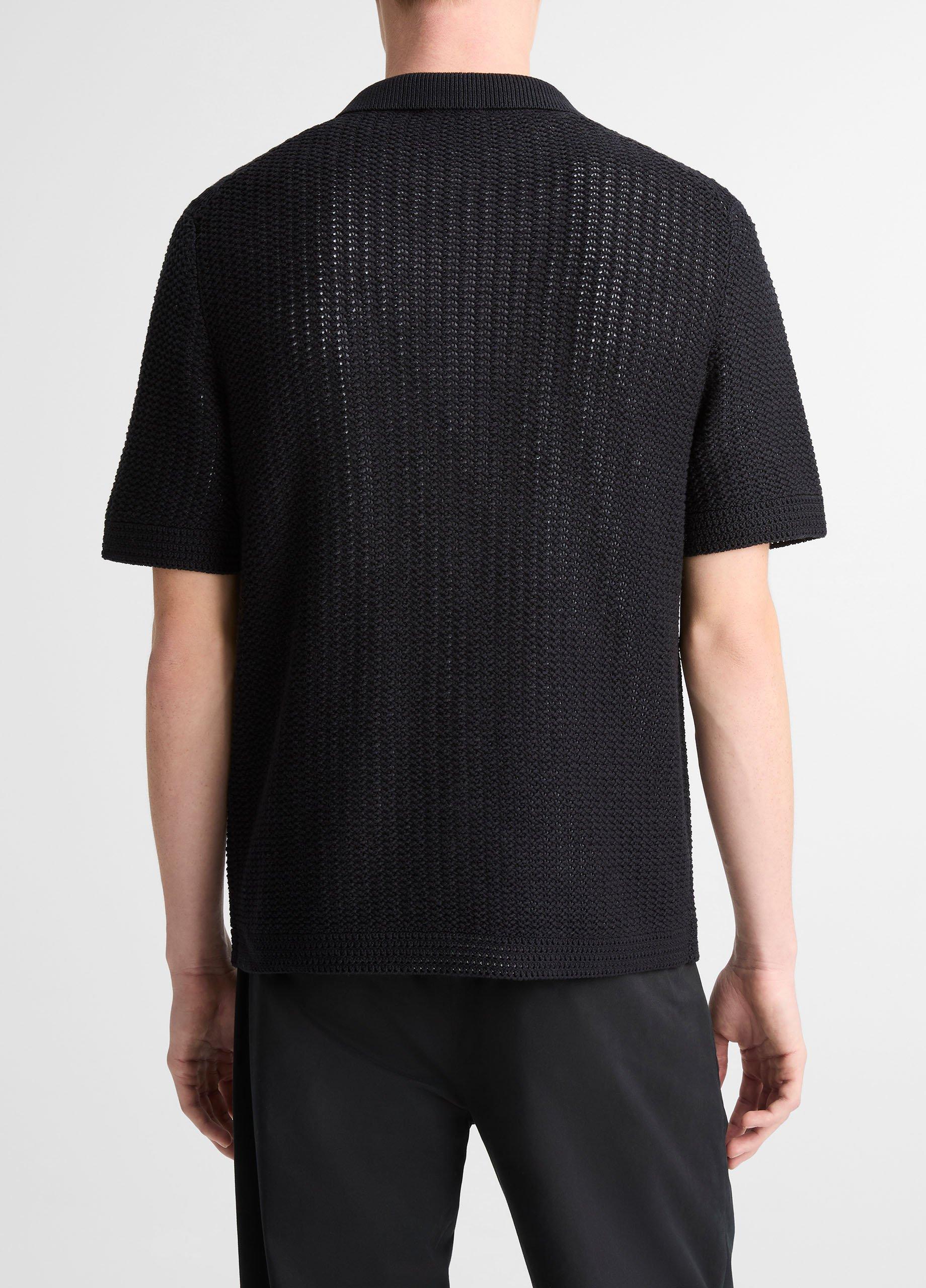 Cotton Crochet Button-Front Shirt image number 2