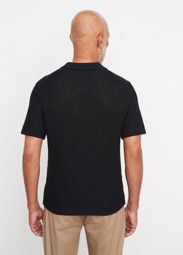 Crochet Short Sleeve Button-Down Shirt image number 3
