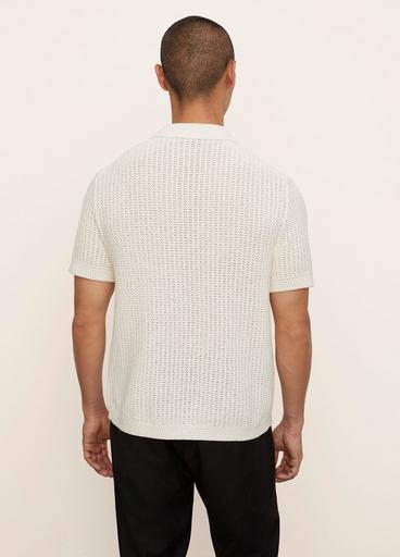 Crochet Short Sleeve Button-Down Shirt image number 3