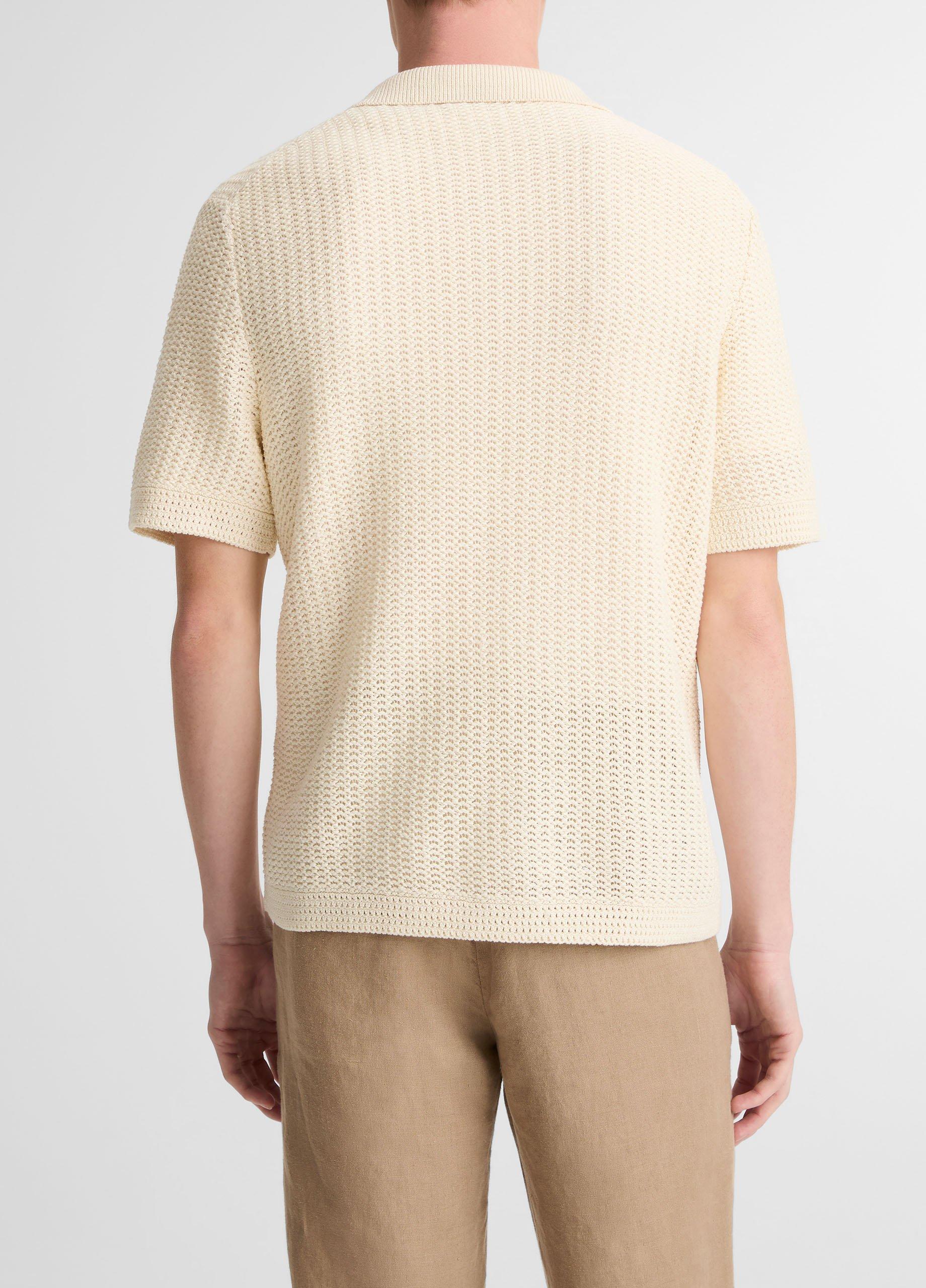 Cotton Crochet Button-Front Shirt image number 2