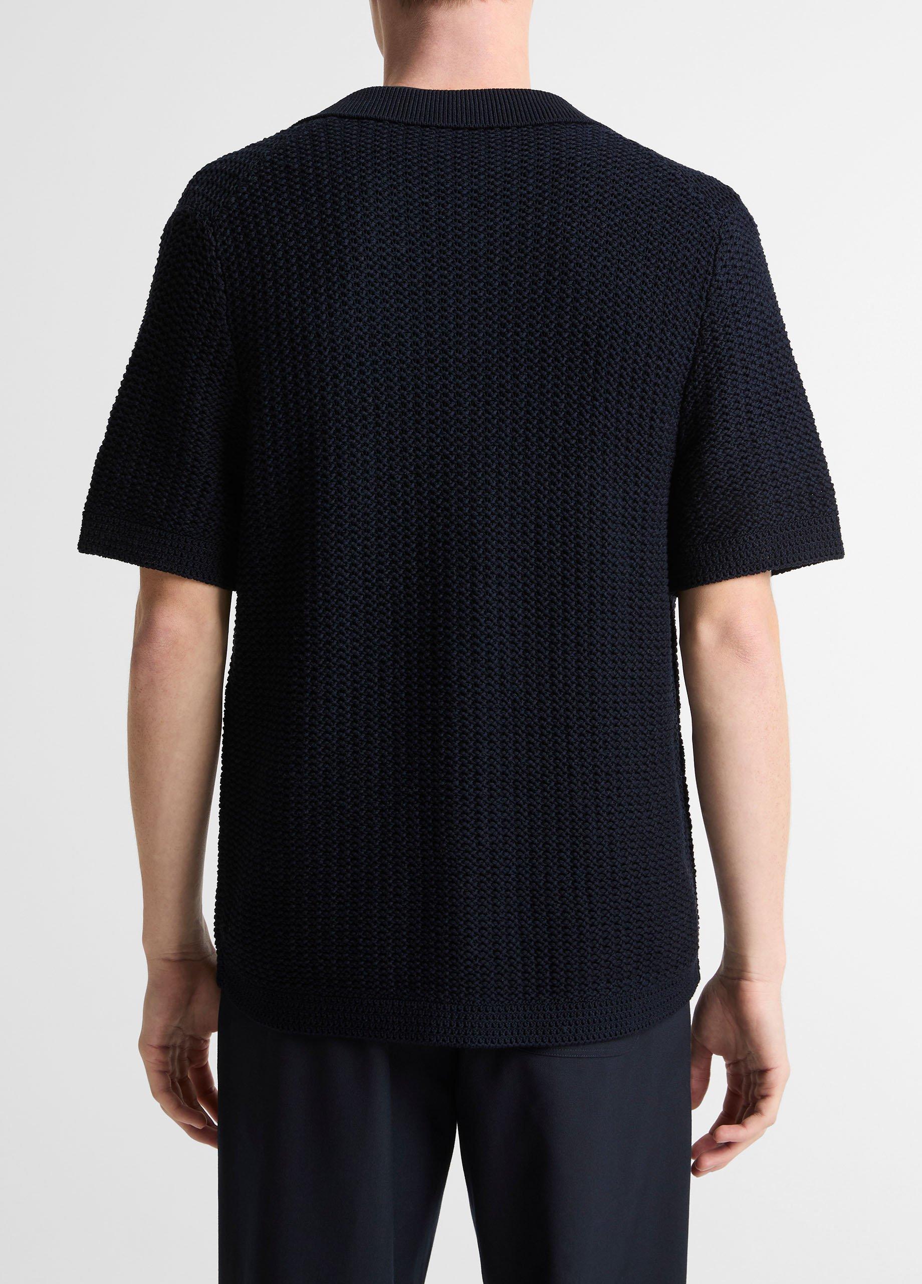 Cotton Crochet Button-Front Shirt image number 2