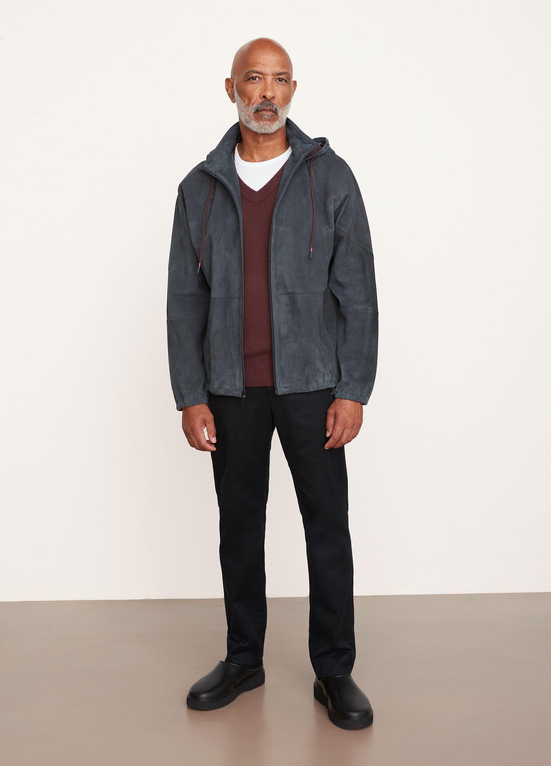 Suede Hooded Zip-Up Jacket image number 0