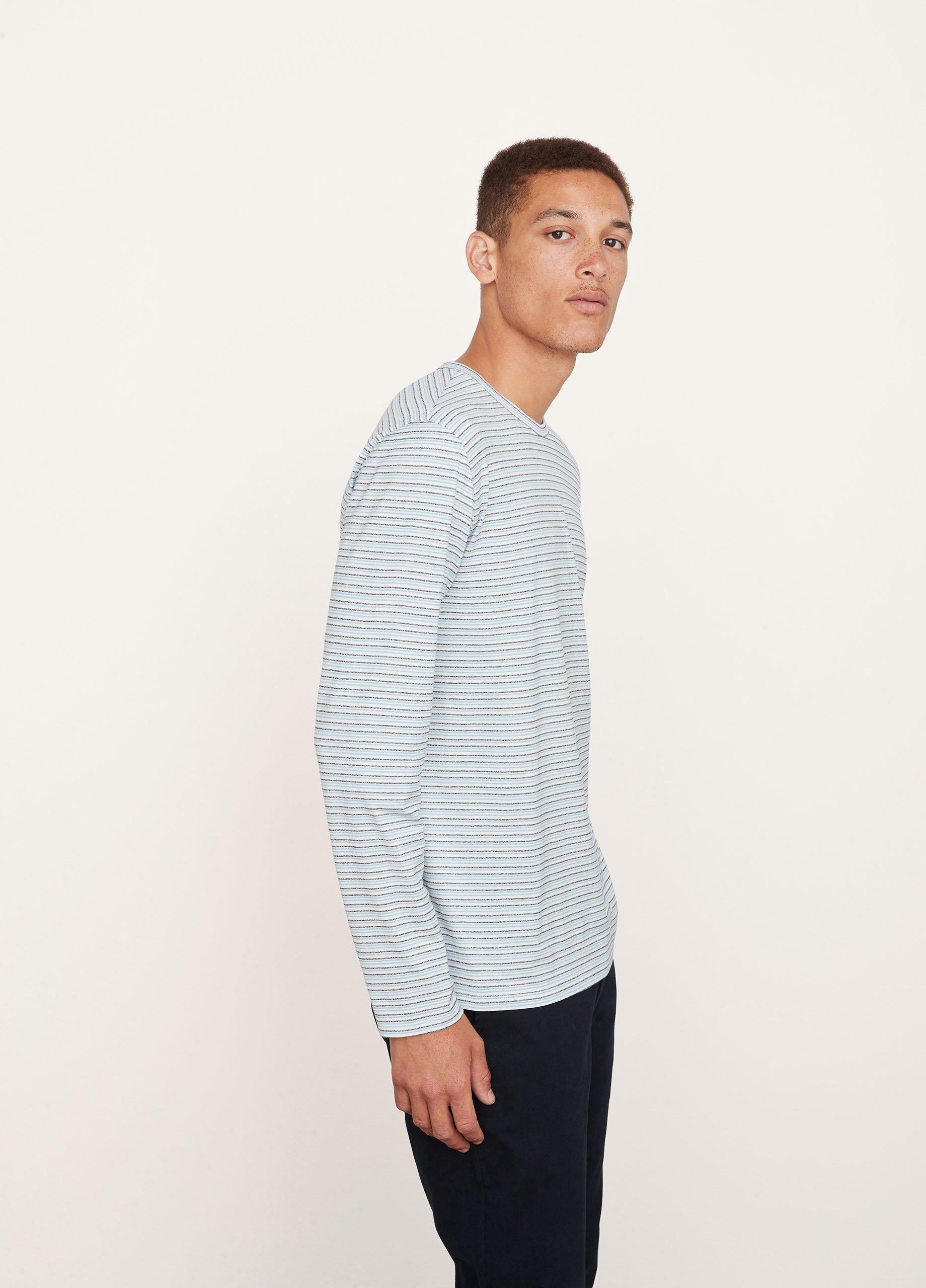 Slub Stripe Long Sleeve T-Shirt in Vince Products Men | Vince