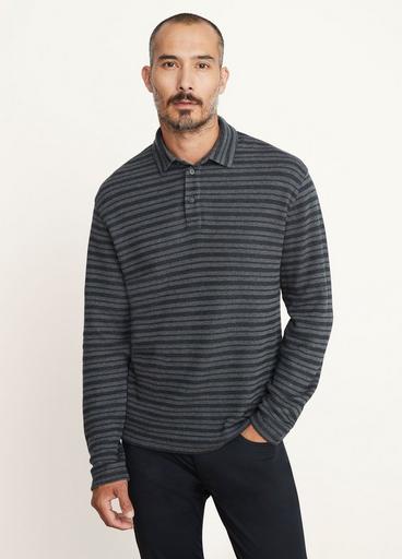Double Knit Jacquard Long Sleeve Polo image number 1