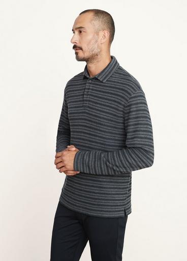 Double Knit Jacquard Long Sleeve Polo image number 2