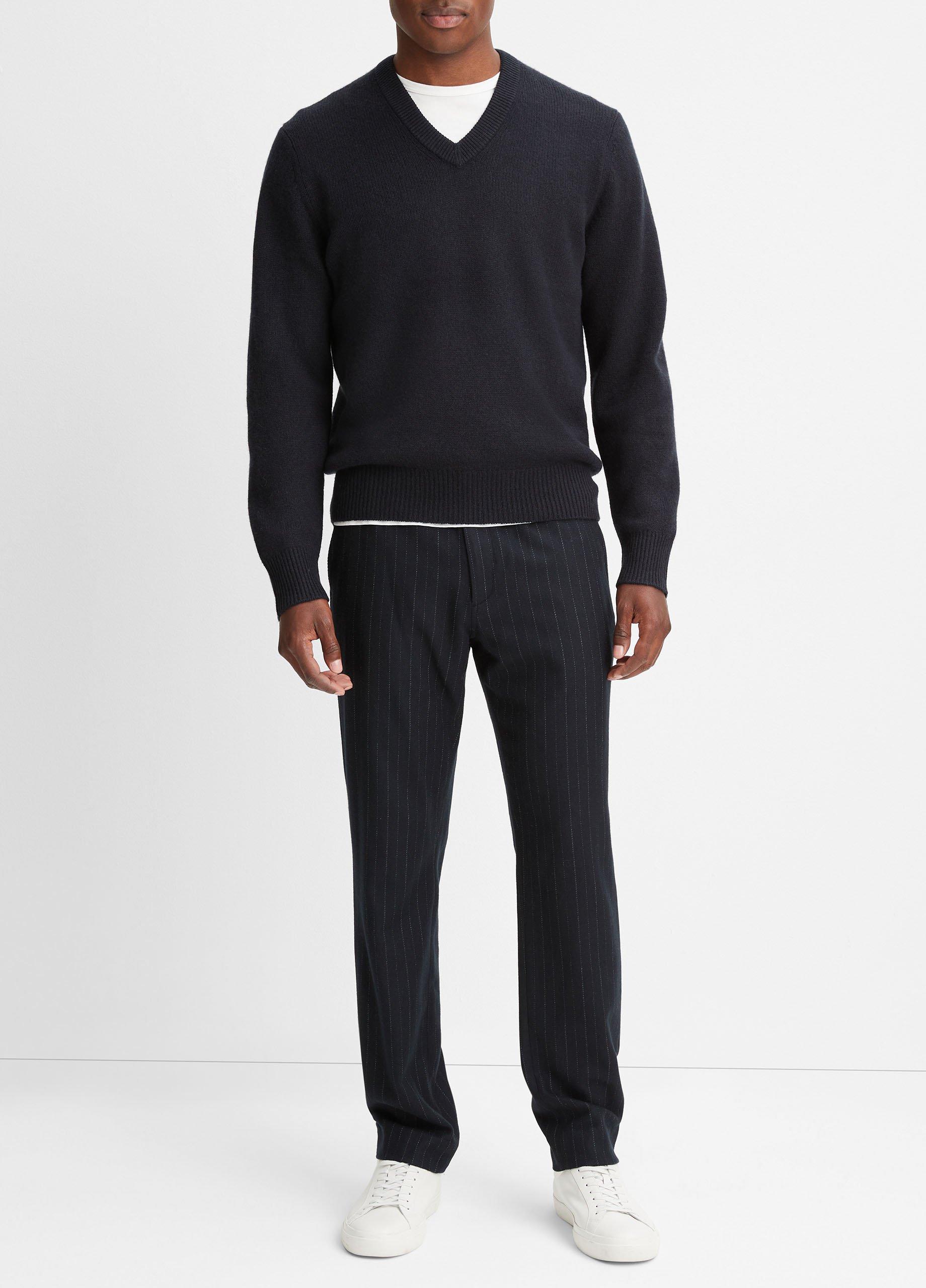 빈스 Vince Cashmere V-Neck Sweater,COASTAL BLUE