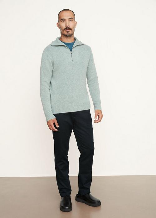 Plush Cashmere Quarter Zip Long Sleeve Sweater