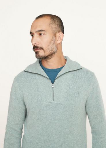 Plush Cashmere Quarter Zip Long Sleeve Sweater image number 1
