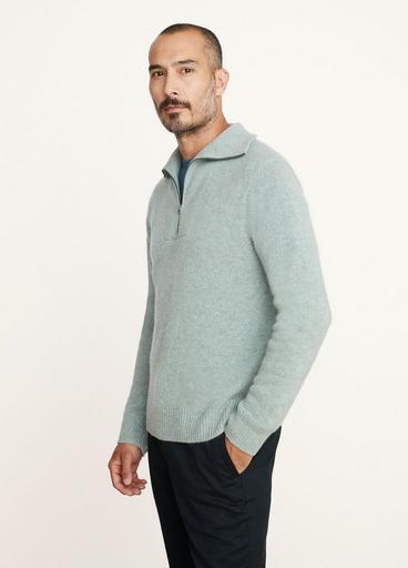 Plush Cashmere Quarter Zip Long Sleeve Sweater image number 2