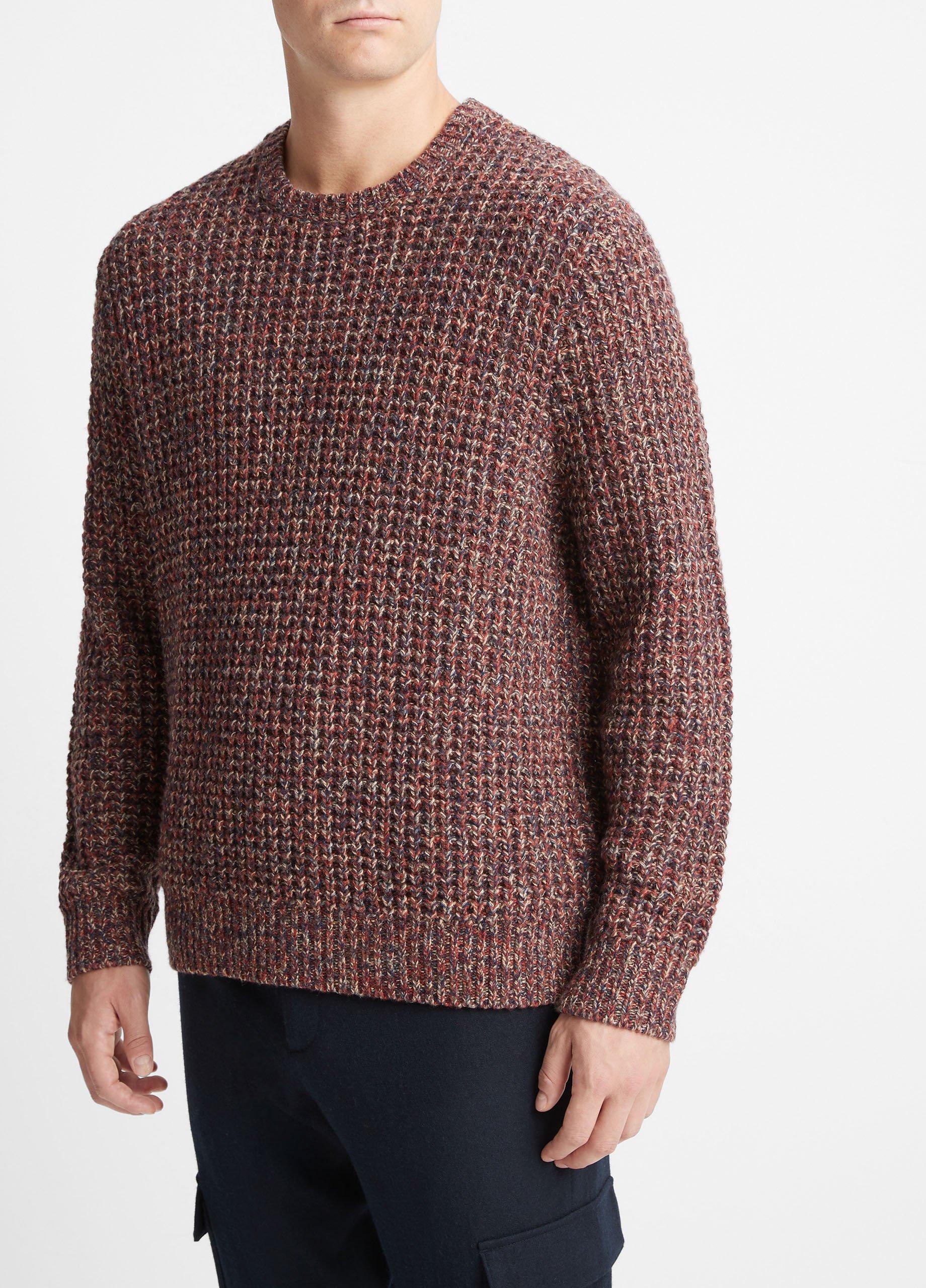 Marled Waffle Crew Neck Sweater