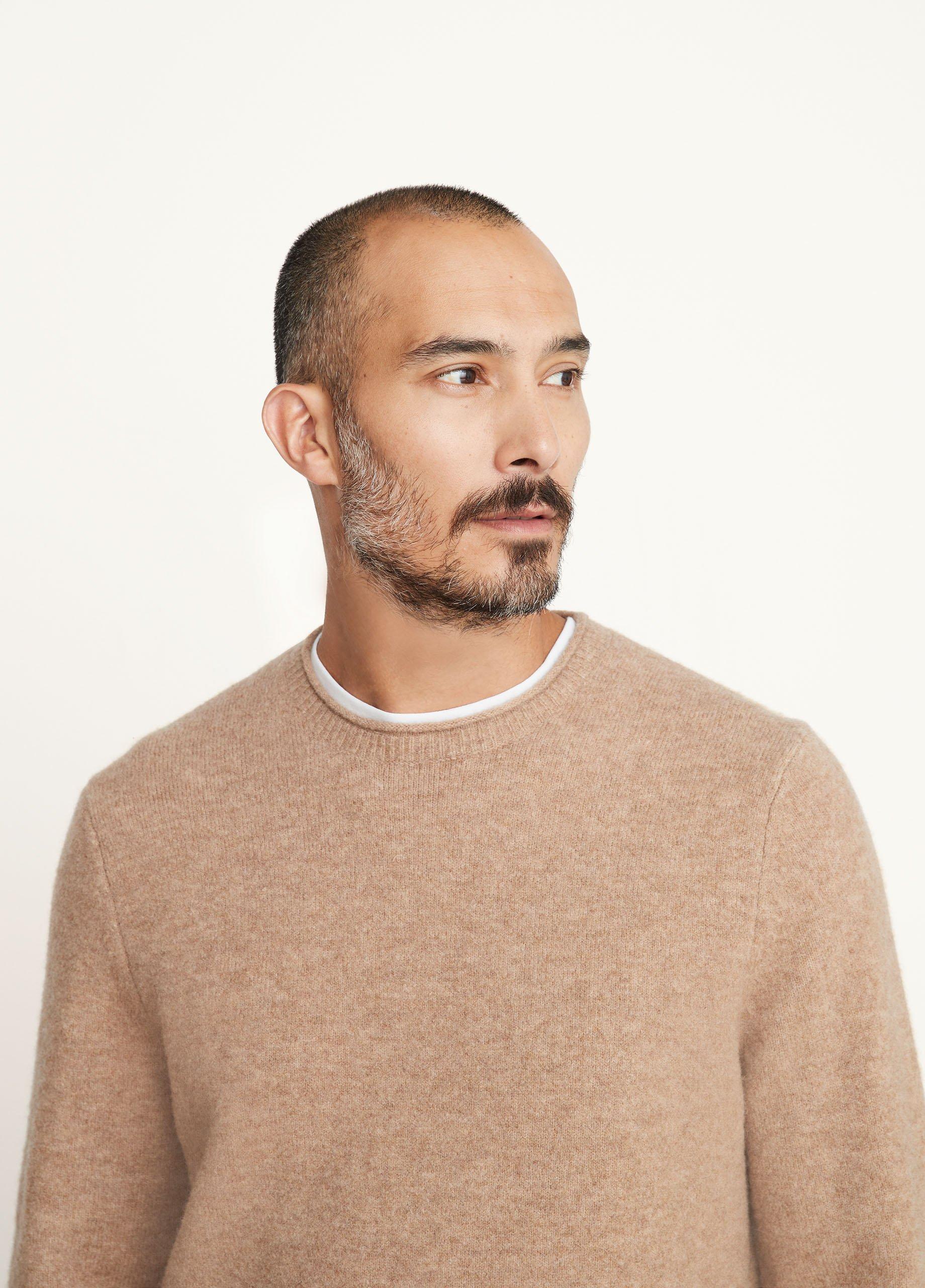 Men's Alpaca Chunky Roll Neck Jumper in Ginger Root