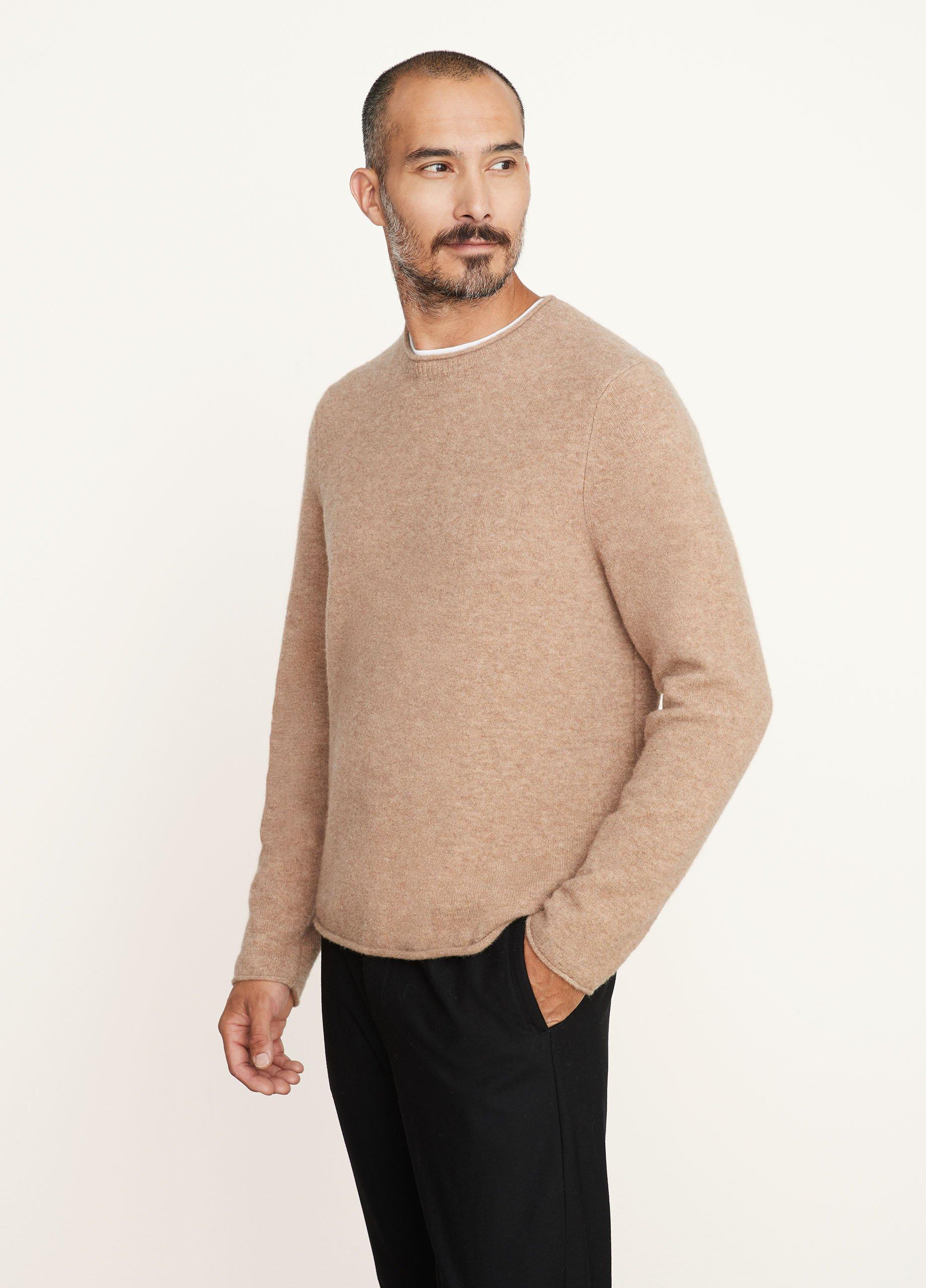 Alpaca-Blend Long Sleeve Crew Neck Sweater in Vince Products Men