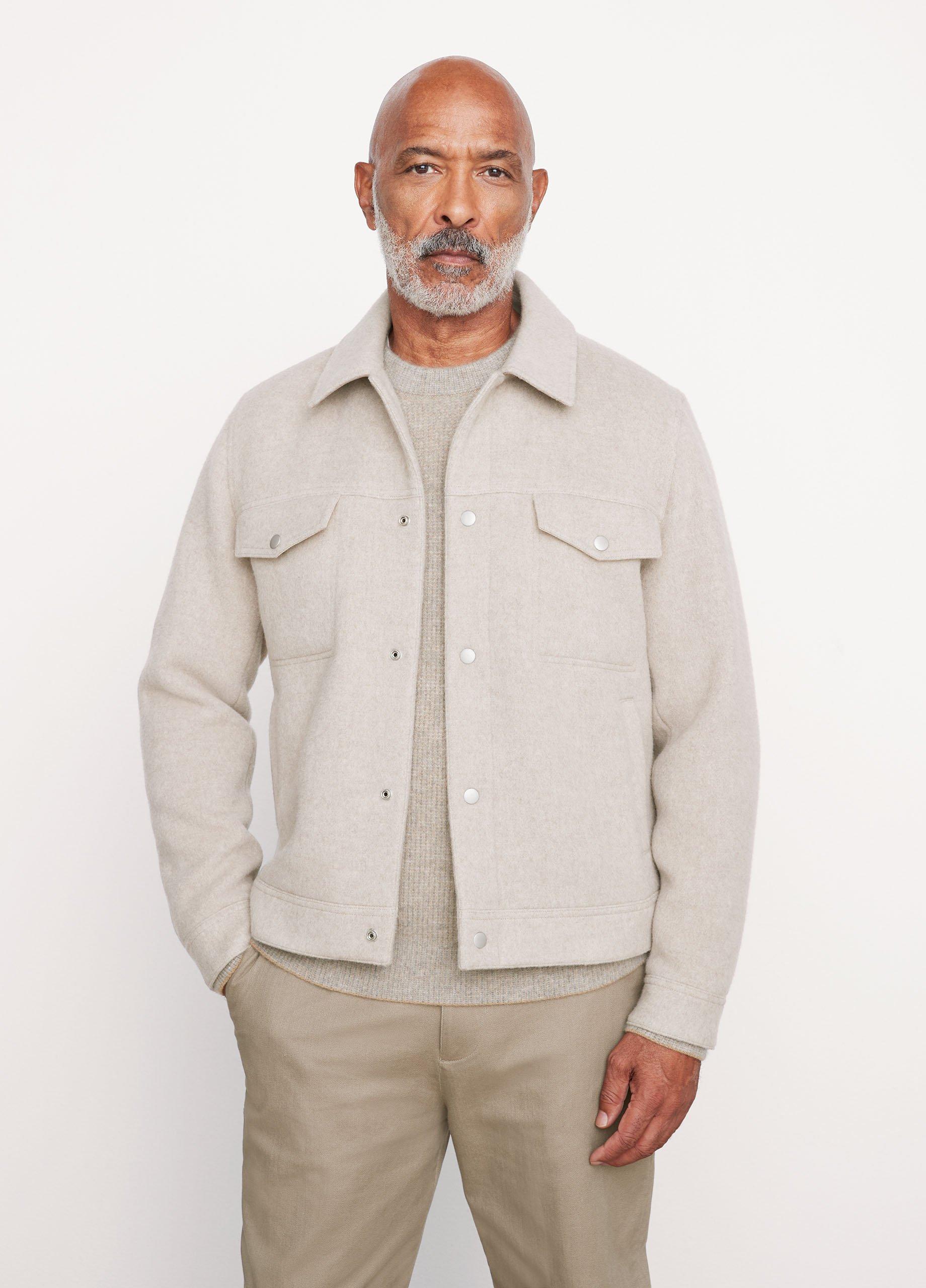 wool blend trucker jacket