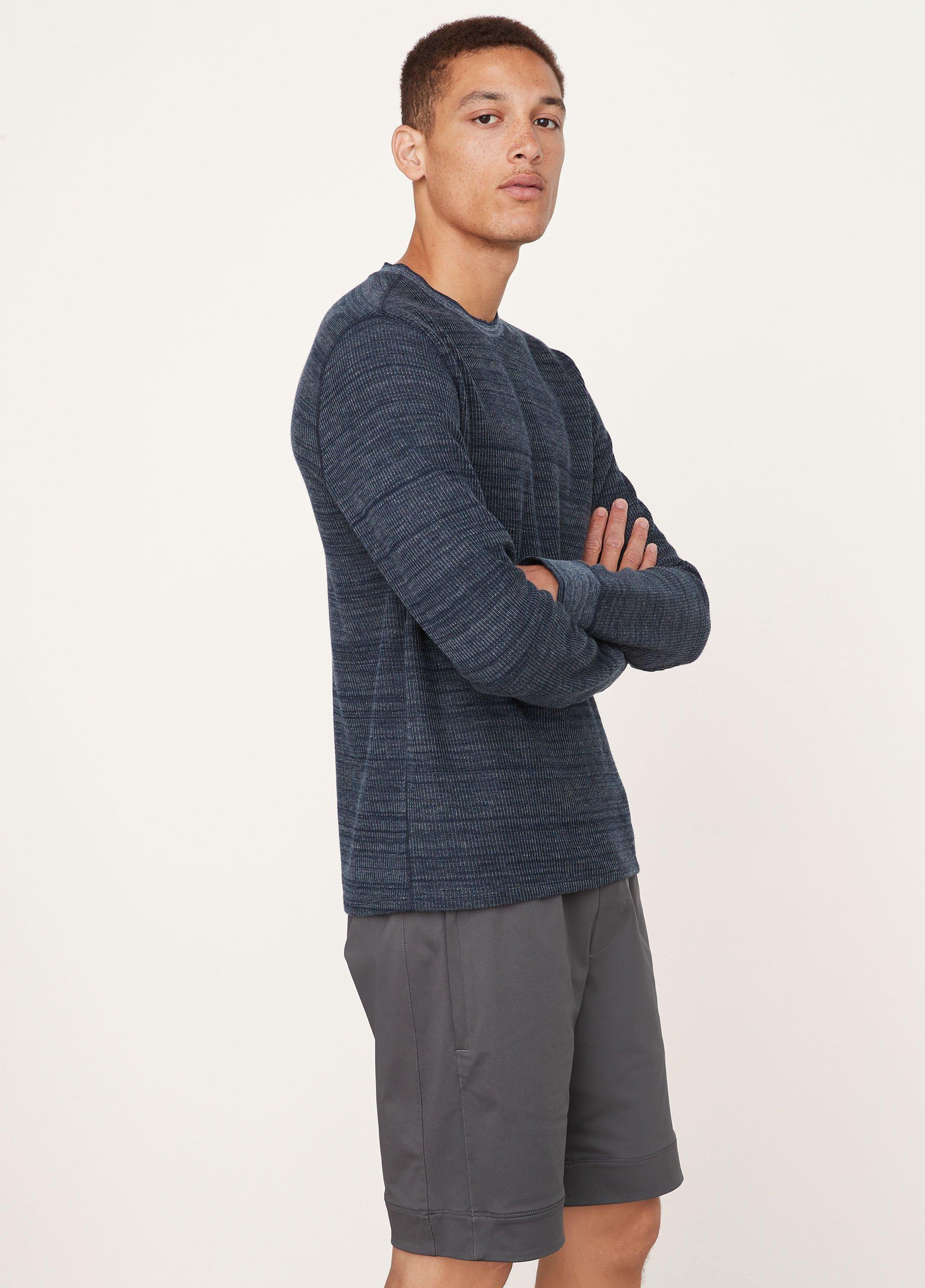 Heather Thermal Long Sleeve Crew Neck Shirt image number 2