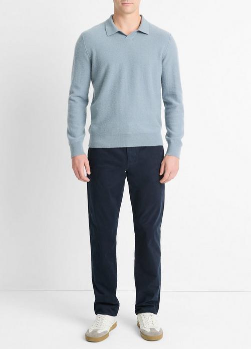 Plush Cashmere Johnny-Collar Polo