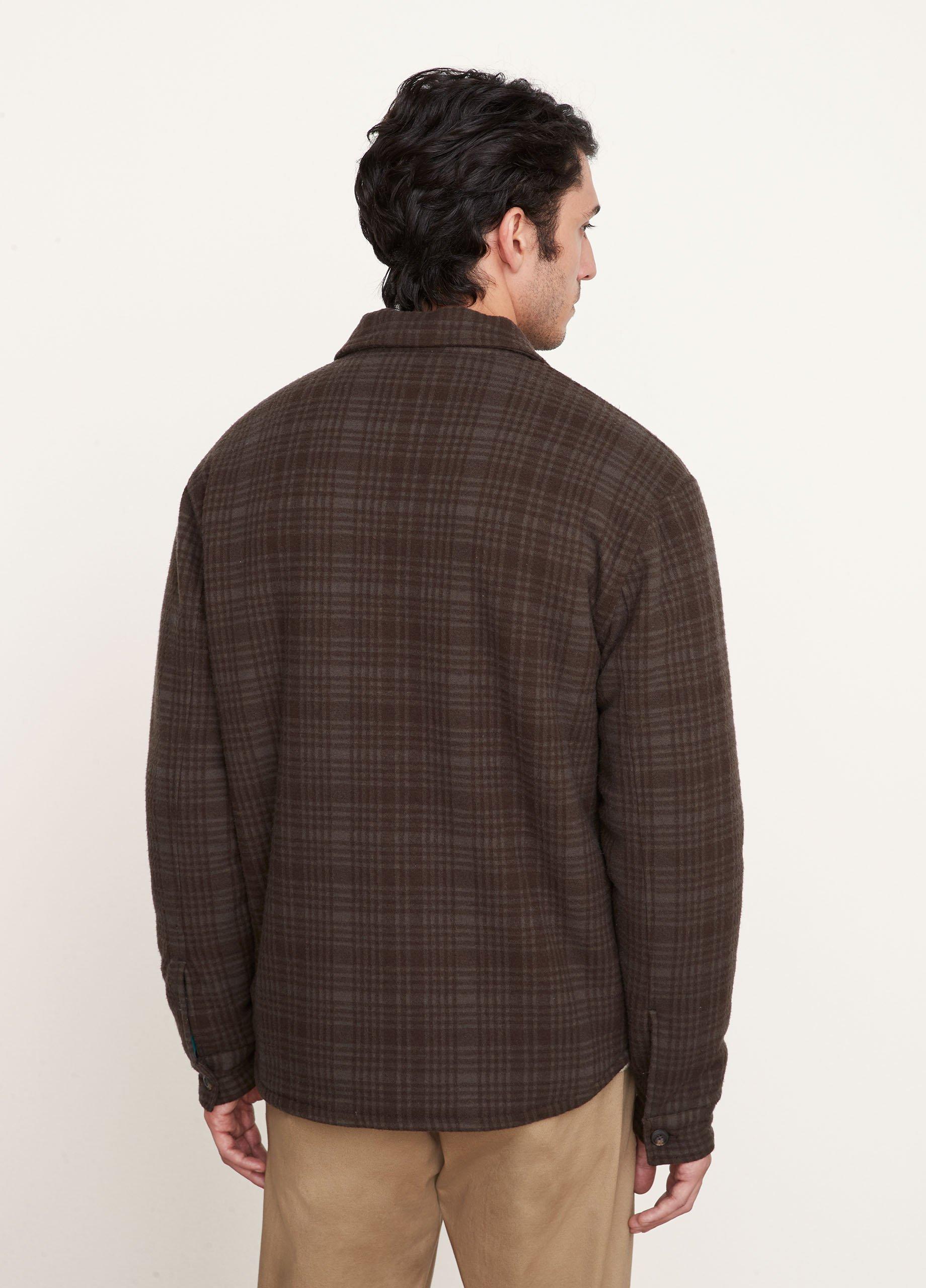 Plaid Sherpa Shirt Jacket in Vince Products Men | Vince