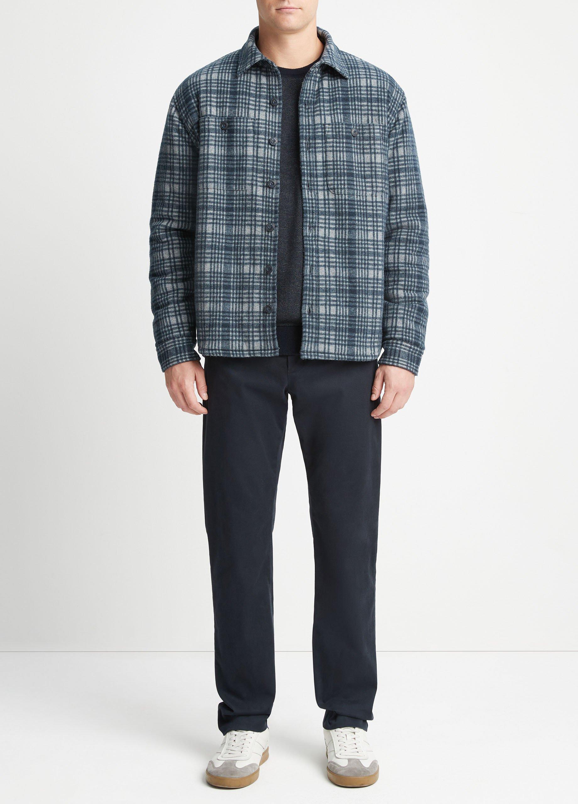 Vince brushed plaid store long coat