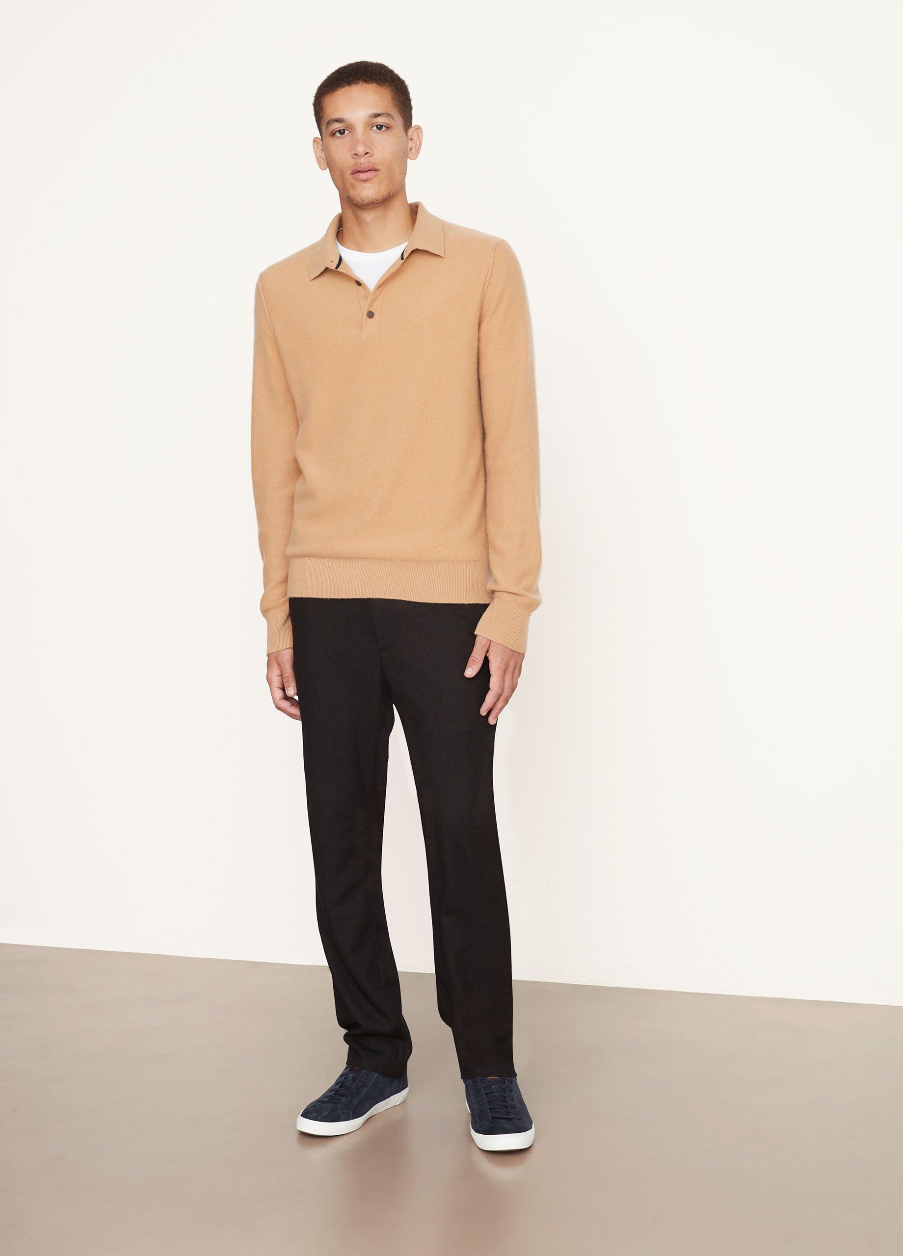 Plush Cashmere Long Sleeve Polo image number 0