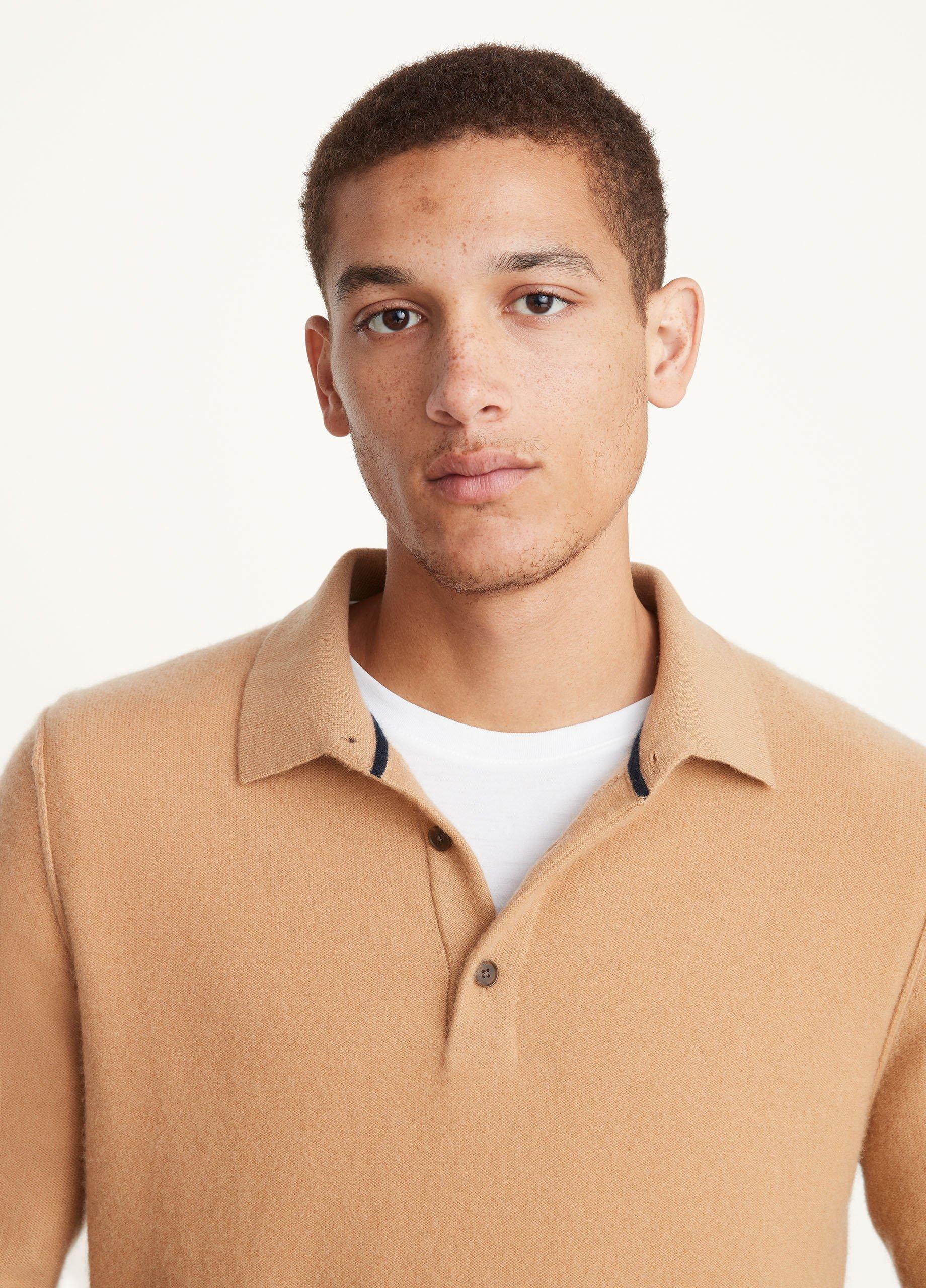 Plush Cashmere Long Sleeve Polo image number 1