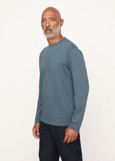 Micro Stripe Long Sleeve Crew Neck T-Shirt image number 2