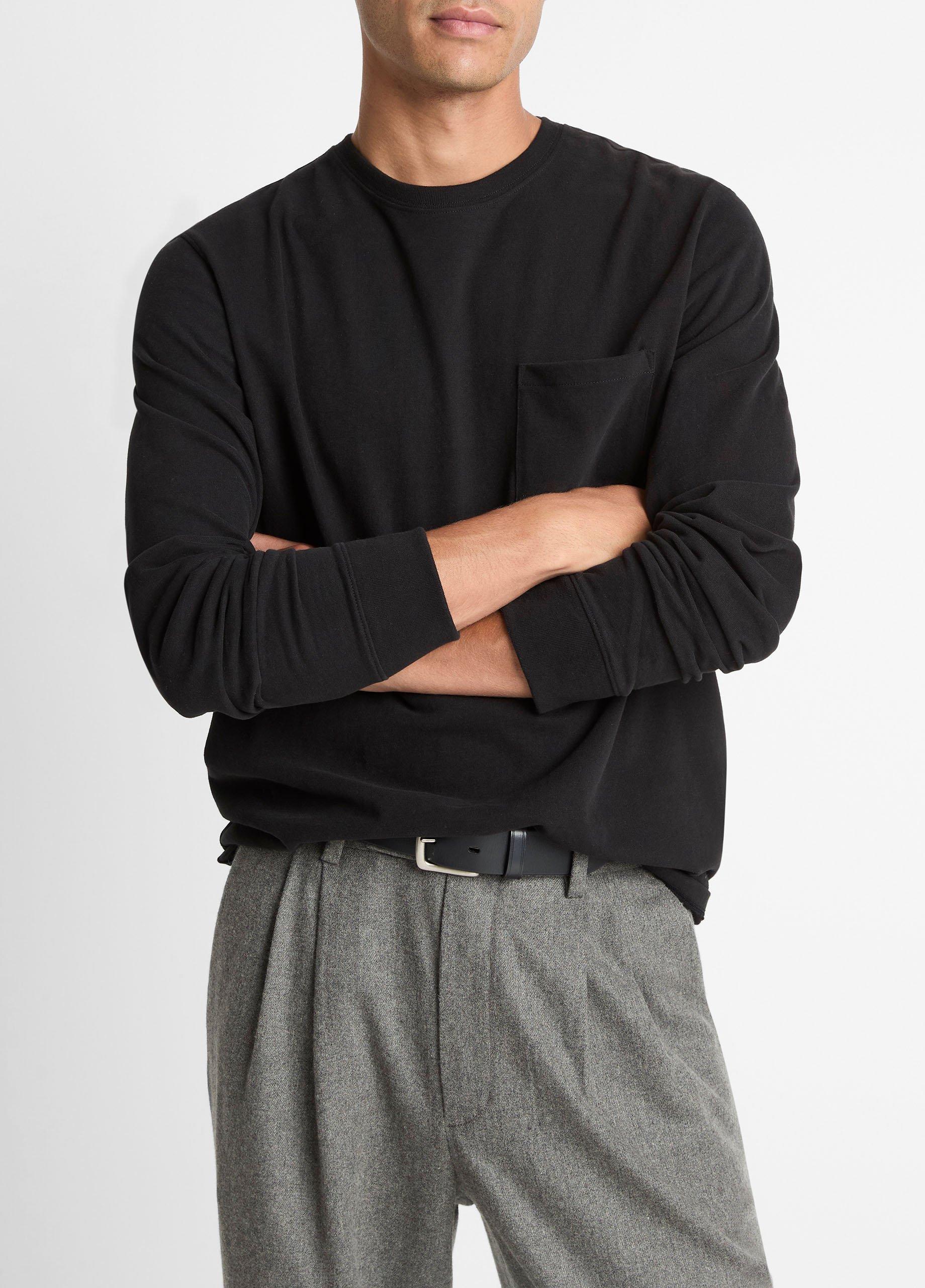 Sueded Jersey Long-Sleeve Pocket T-Shirt image number 0